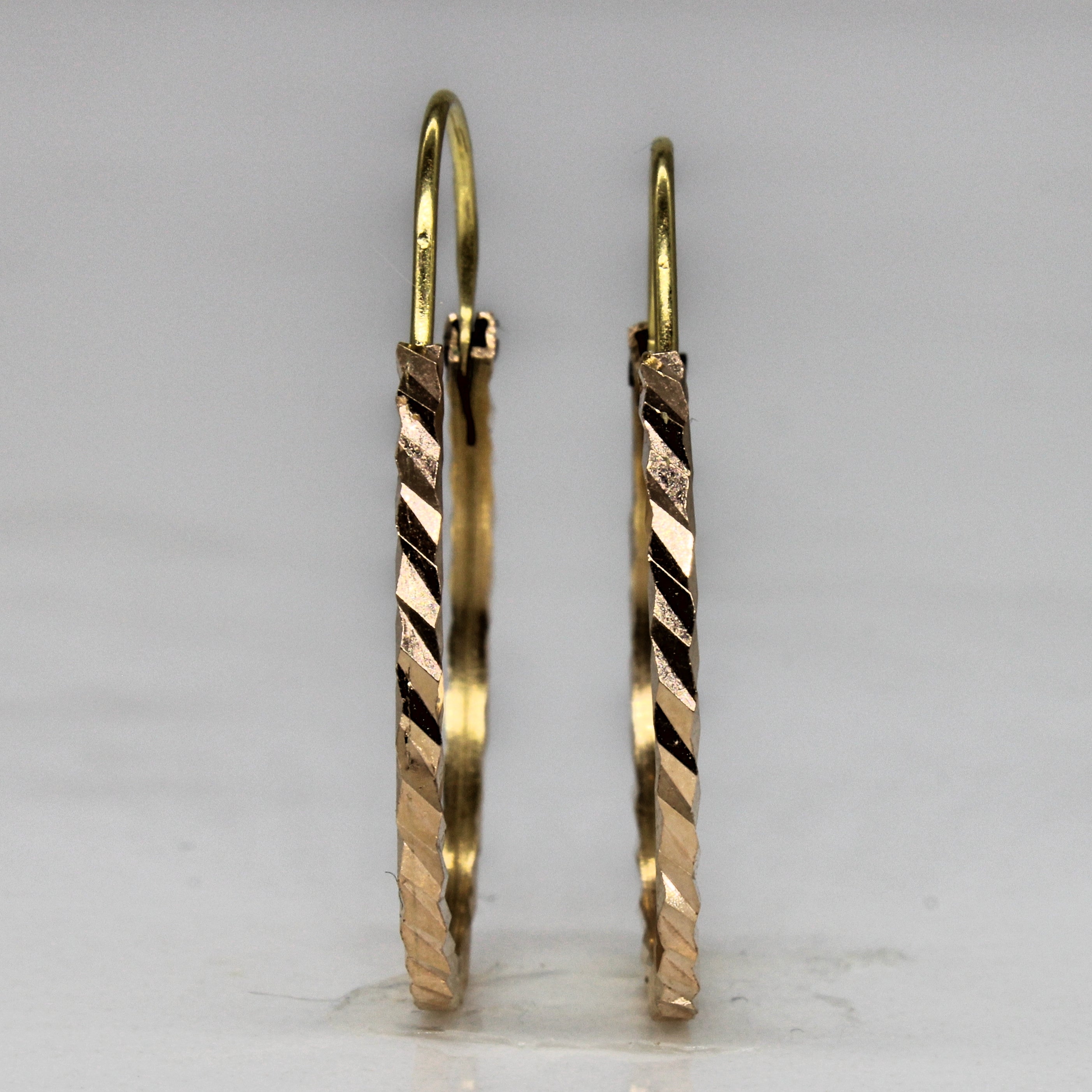 14k Rose Gold Textured Hoop Earrings |