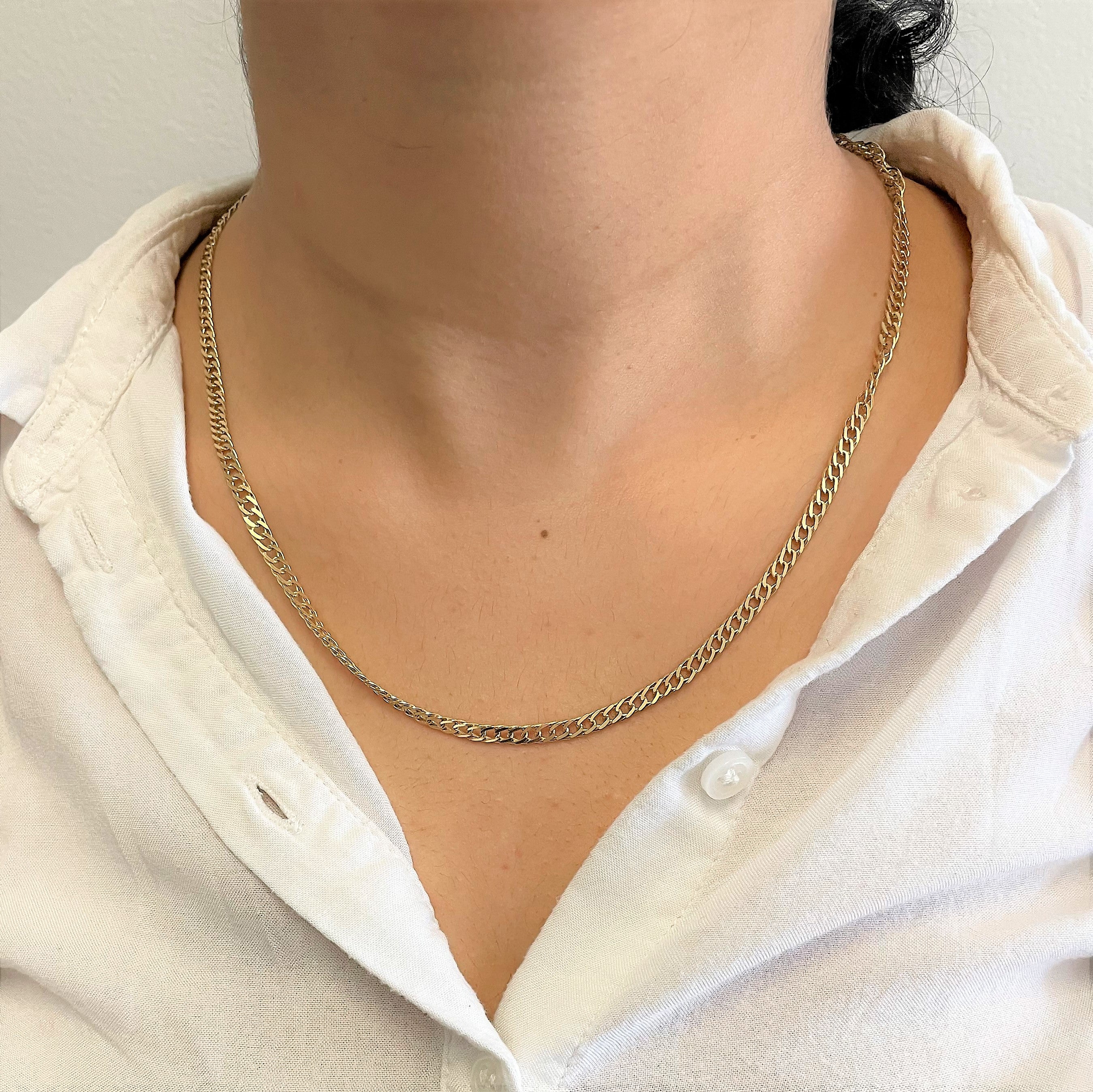 Chaîne gourmette en or jaune 18 carats | 19" |