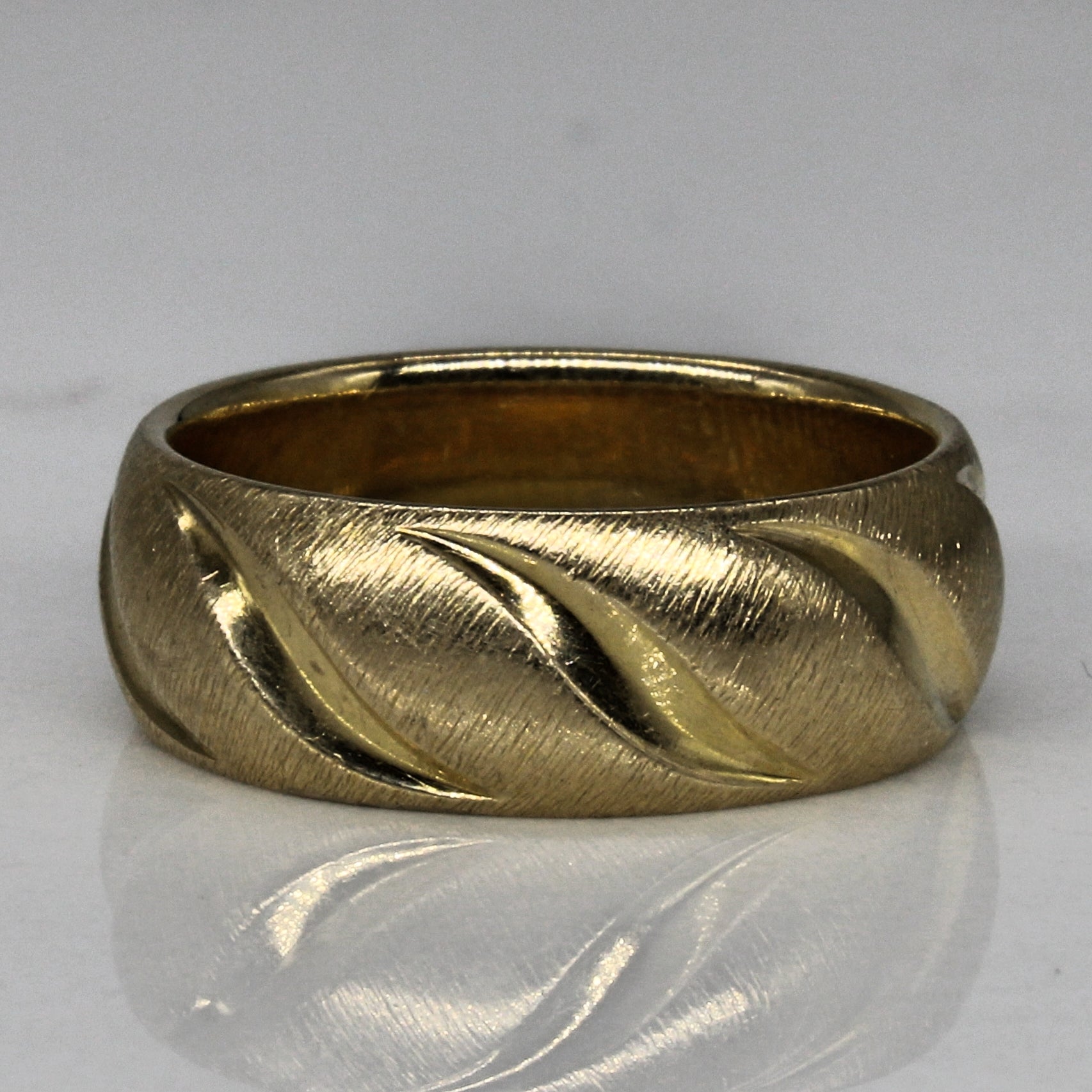 14k Yellow Gold Brushed Finish Ring | SZ 6 |