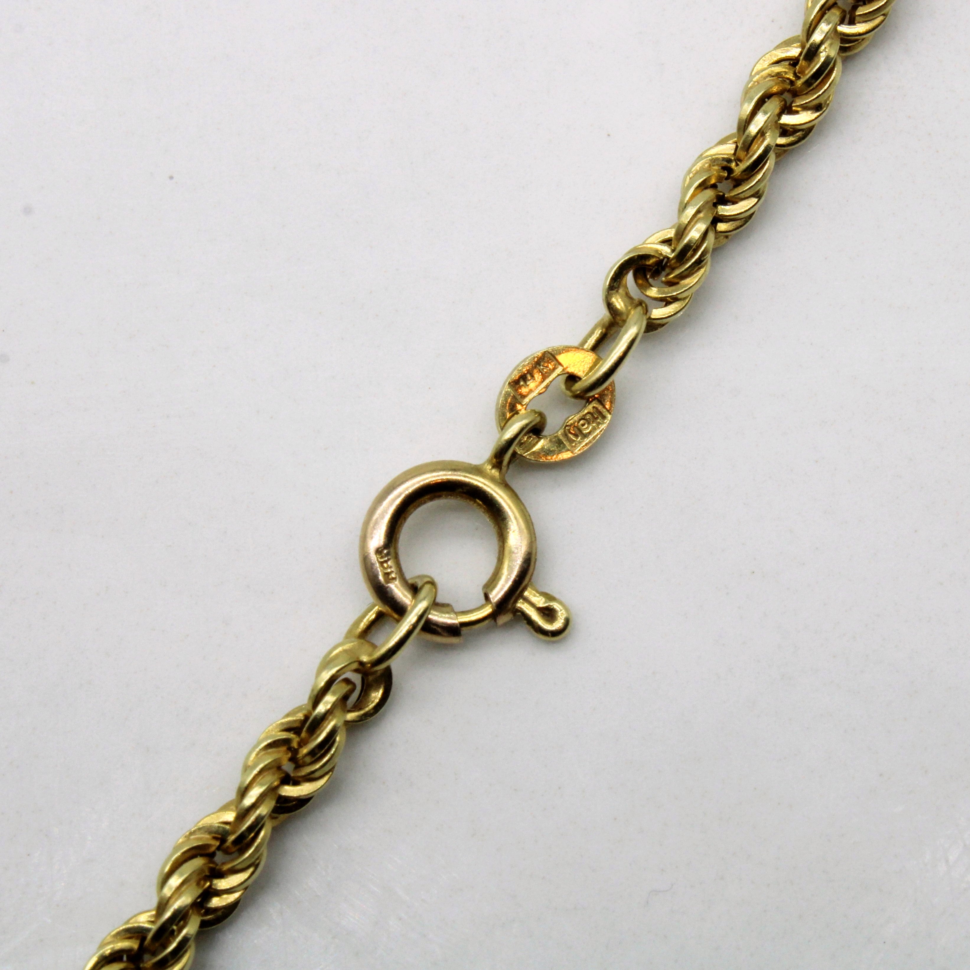 14k Yellow Gold Graduated Rope Chain | 15" |