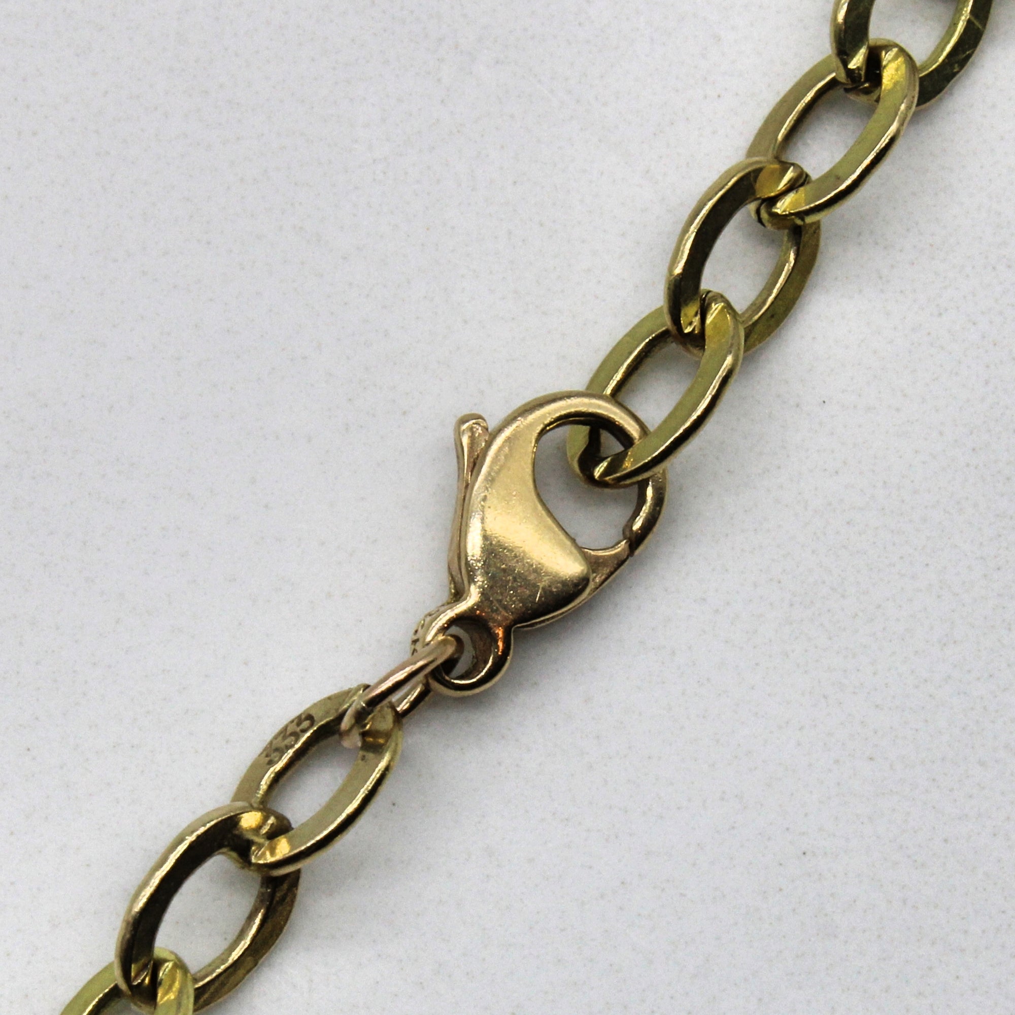 10k Yellow Gold Oval Link Bracelet | 7