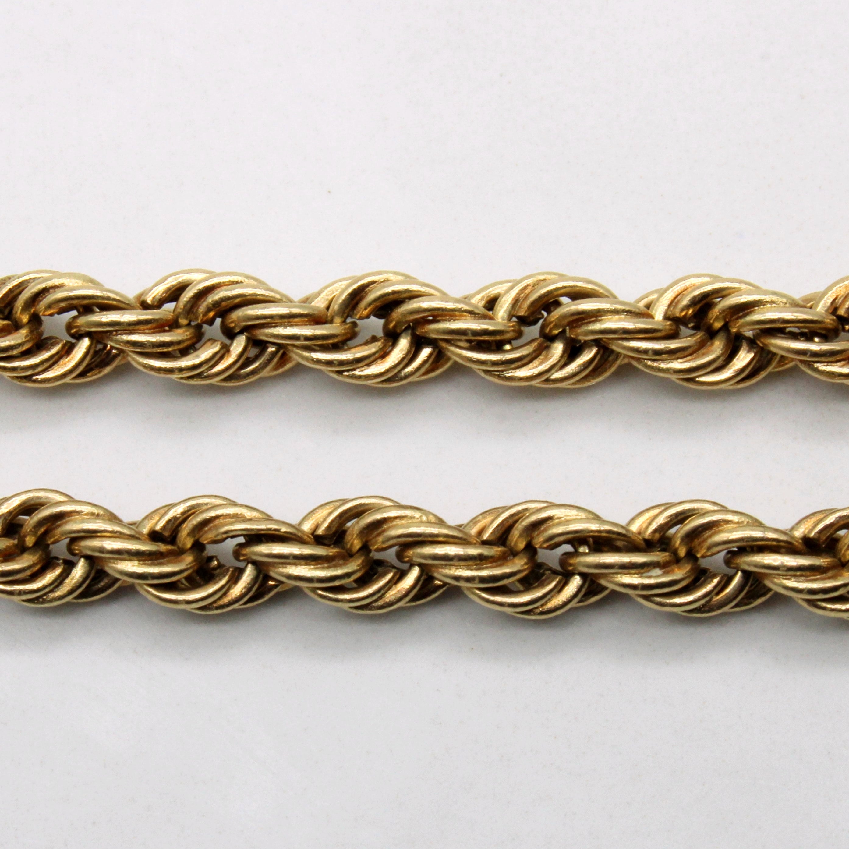 Chaîne corde en or jaune 10 carats | 19" |