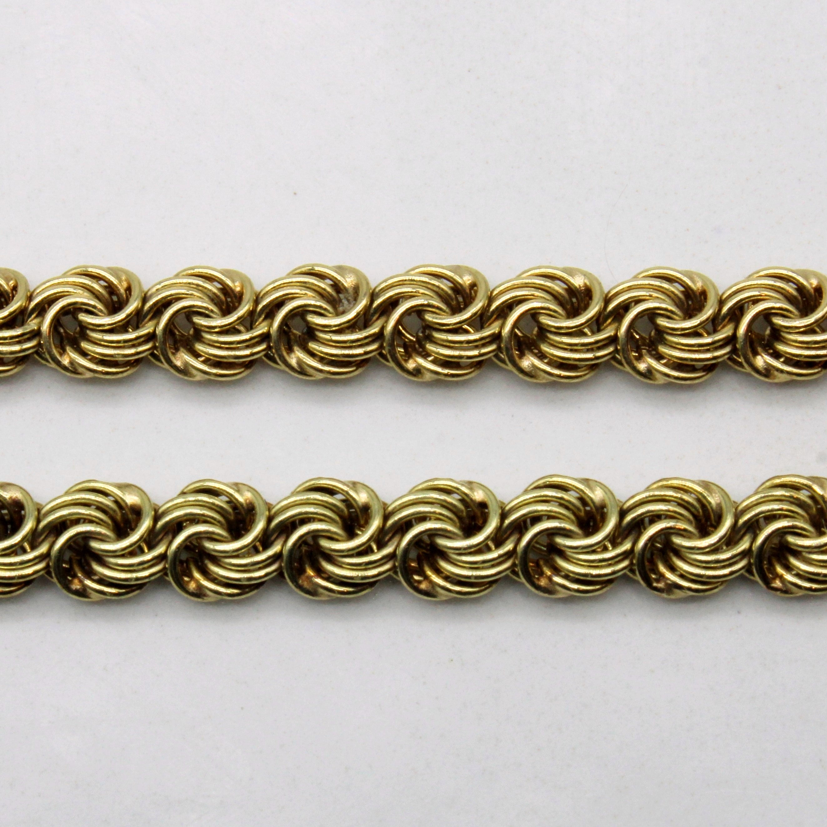 14k Yellow Gold Woven Link Necklace | 23" |