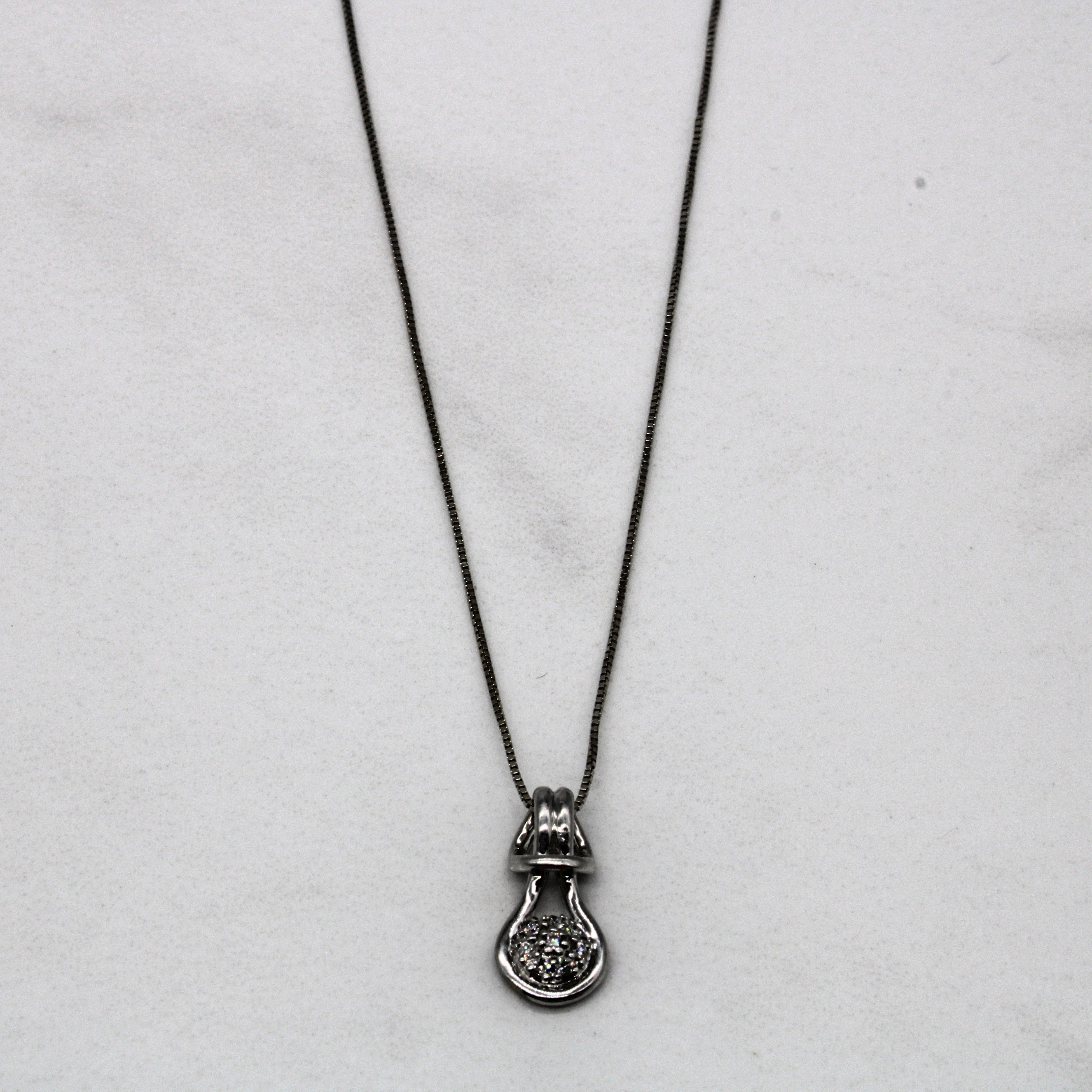 Diamond Scoop Pendant Necklace | 0.04ctw | 18" |