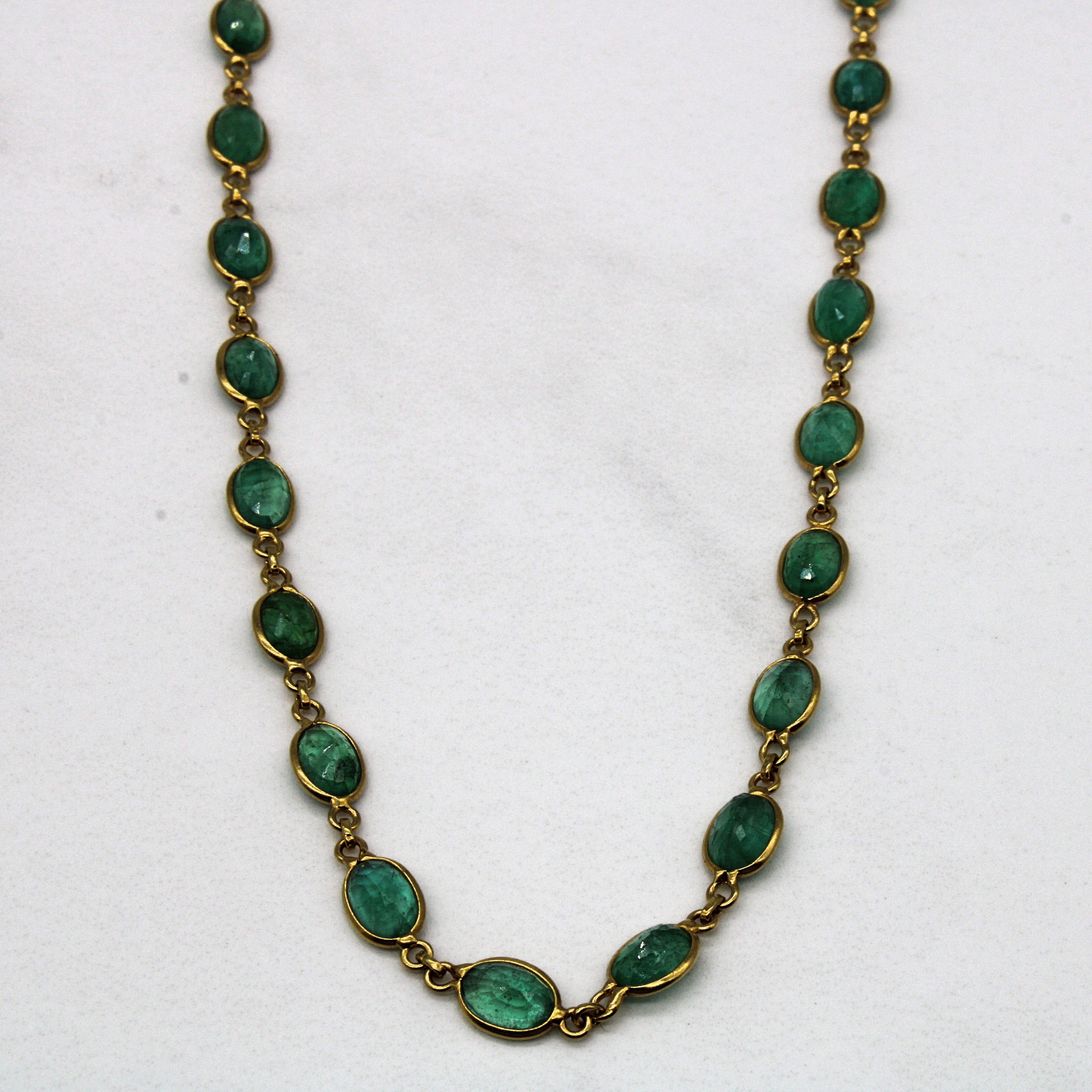 Emerald Eternity Chain Necklace | 17.40ctw | 18" |