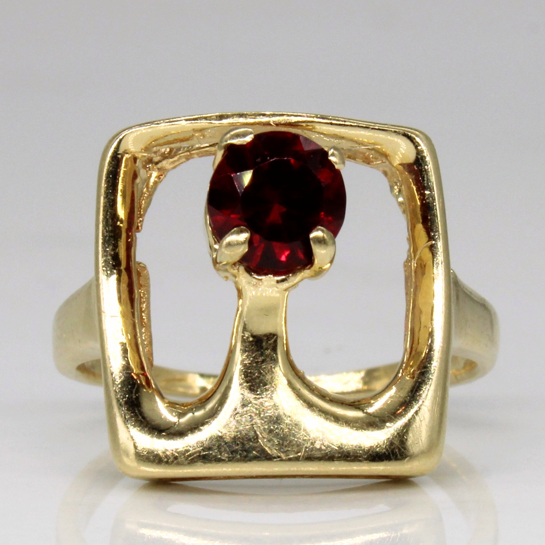 Synthetic Ruby Abstract Ring | 0.75ct | SZ 7 |