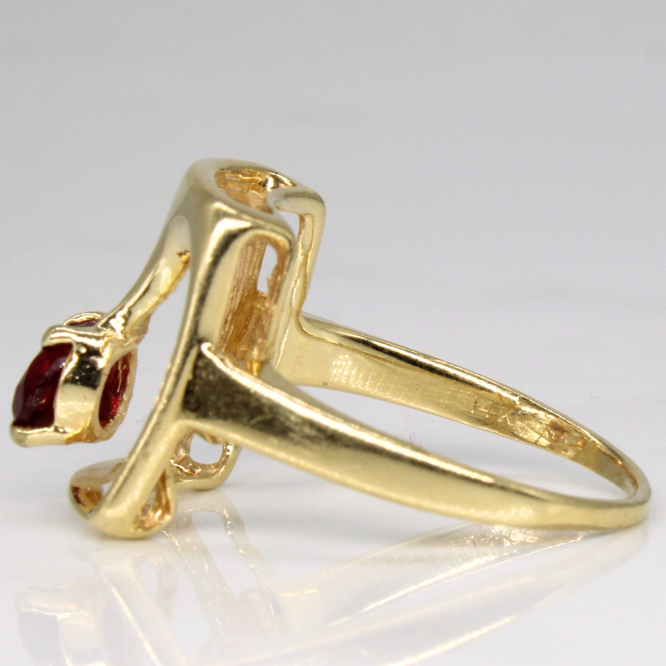 Synthetic Ruby Abstract Ring | 0.75ct | SZ 7 |