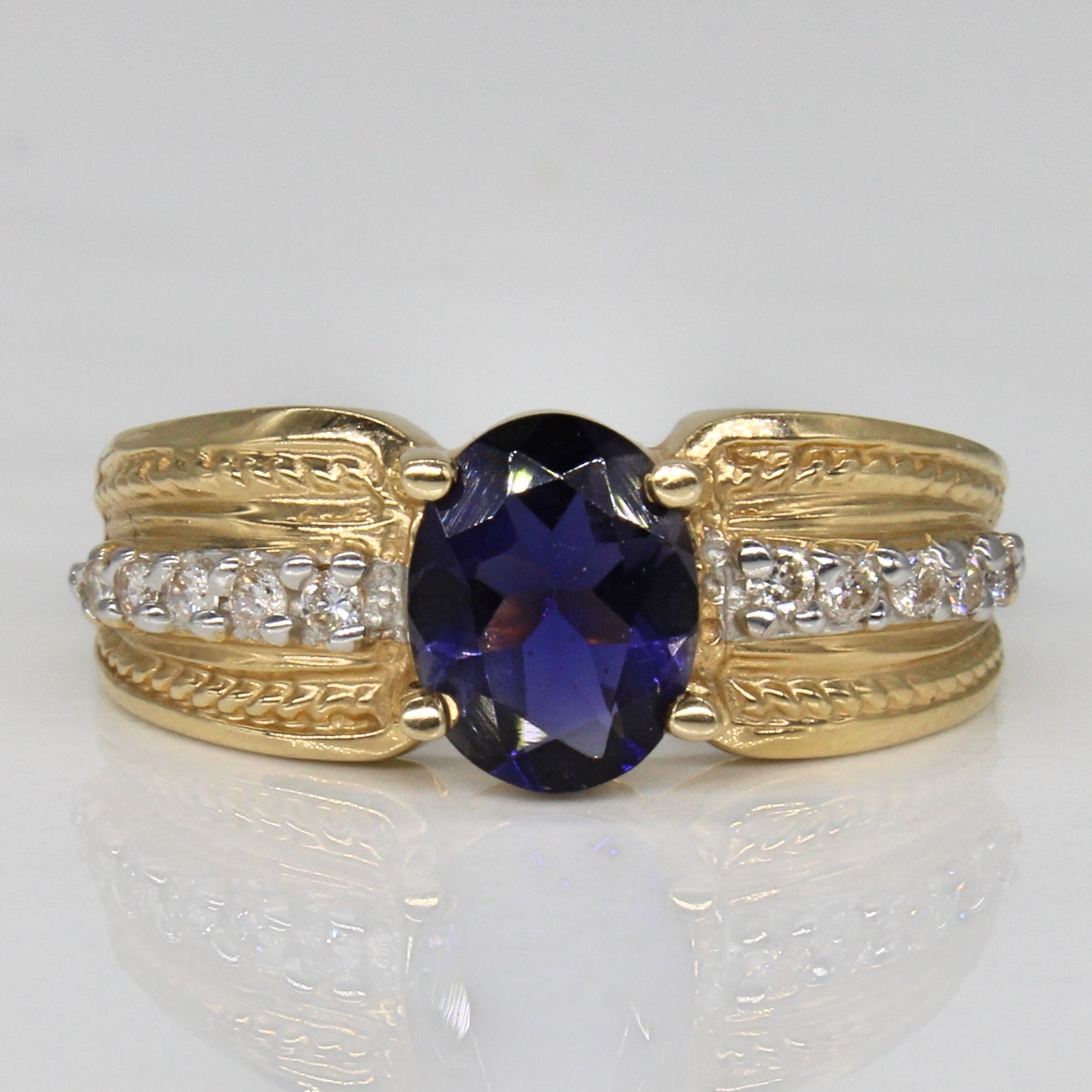 Iolite & Diamond Cocktail Ring | 0.85ct, 0.15ctw | SZ 6 |