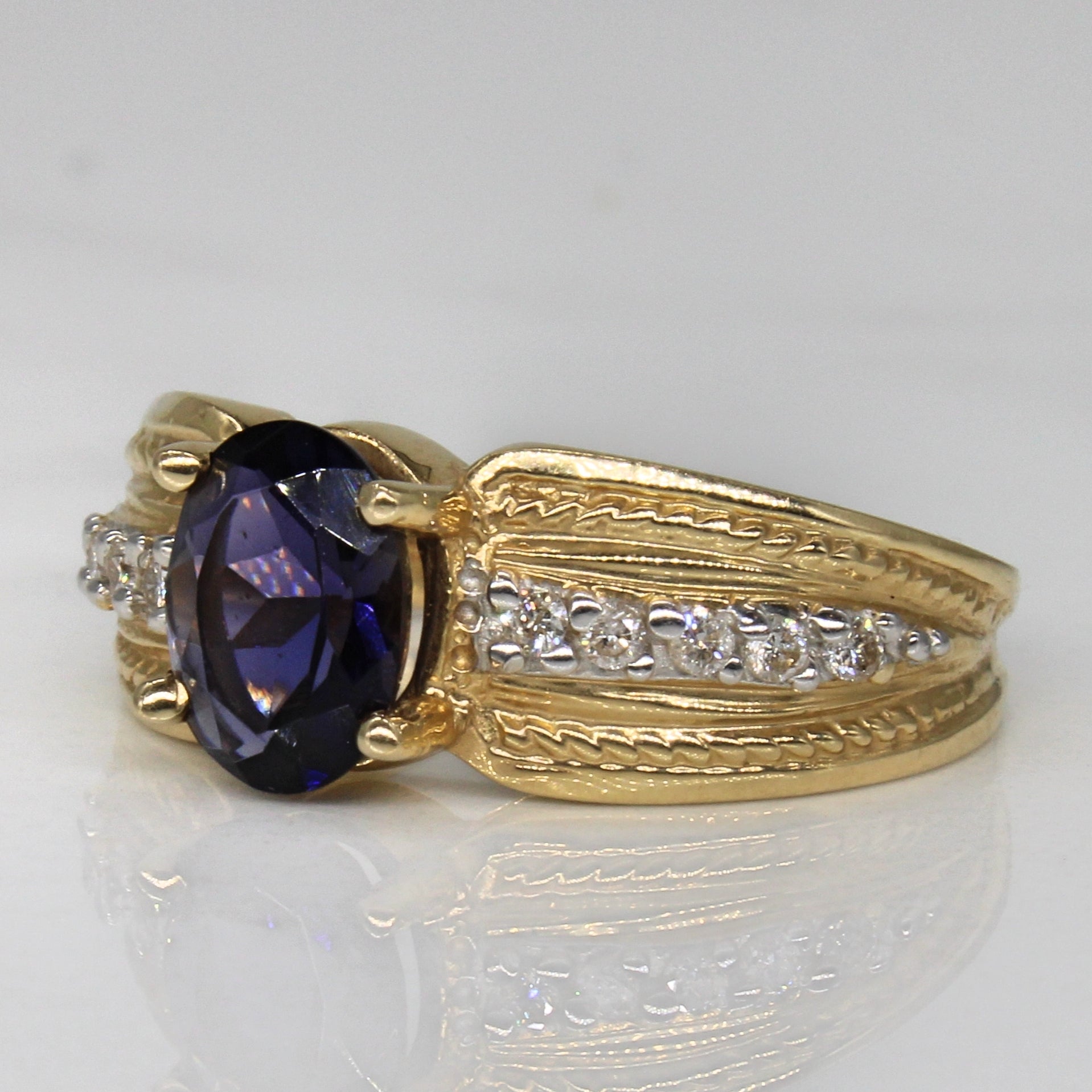 Iolite & Diamond Cocktail Ring | 0.85ct, 0.15ctw | SZ 6 |