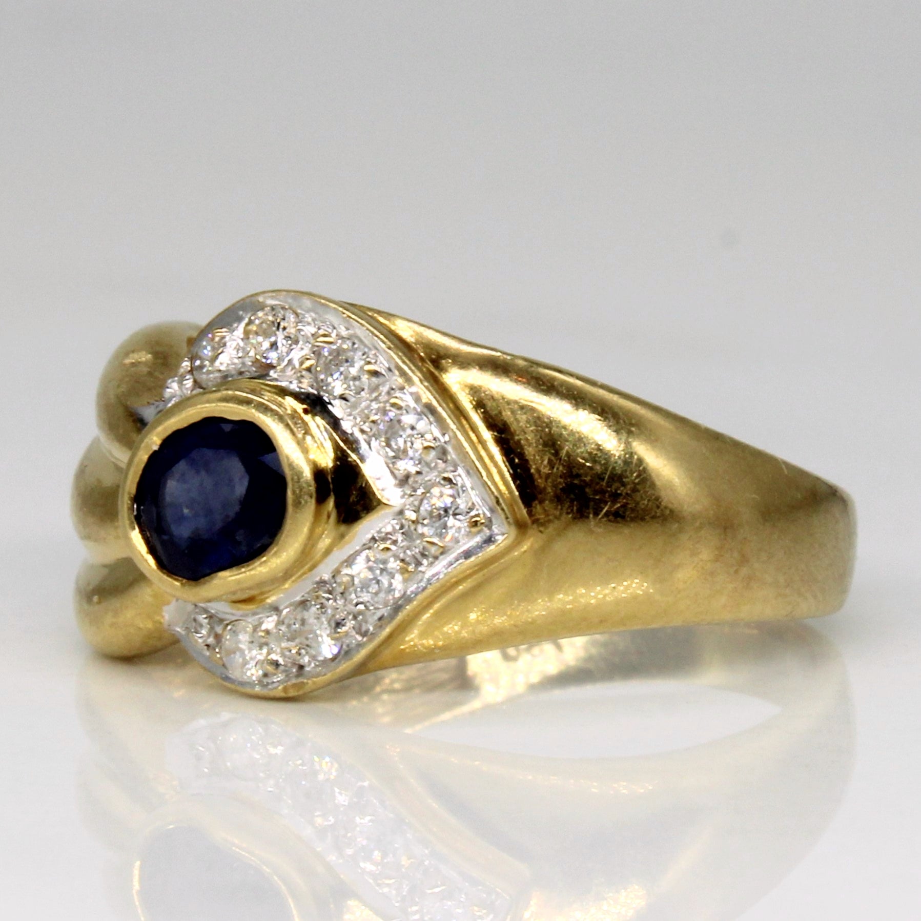 Sapphire & Diamond Bypass Ring | 0.41ct, 0.10ctw | SZ 6.75 |