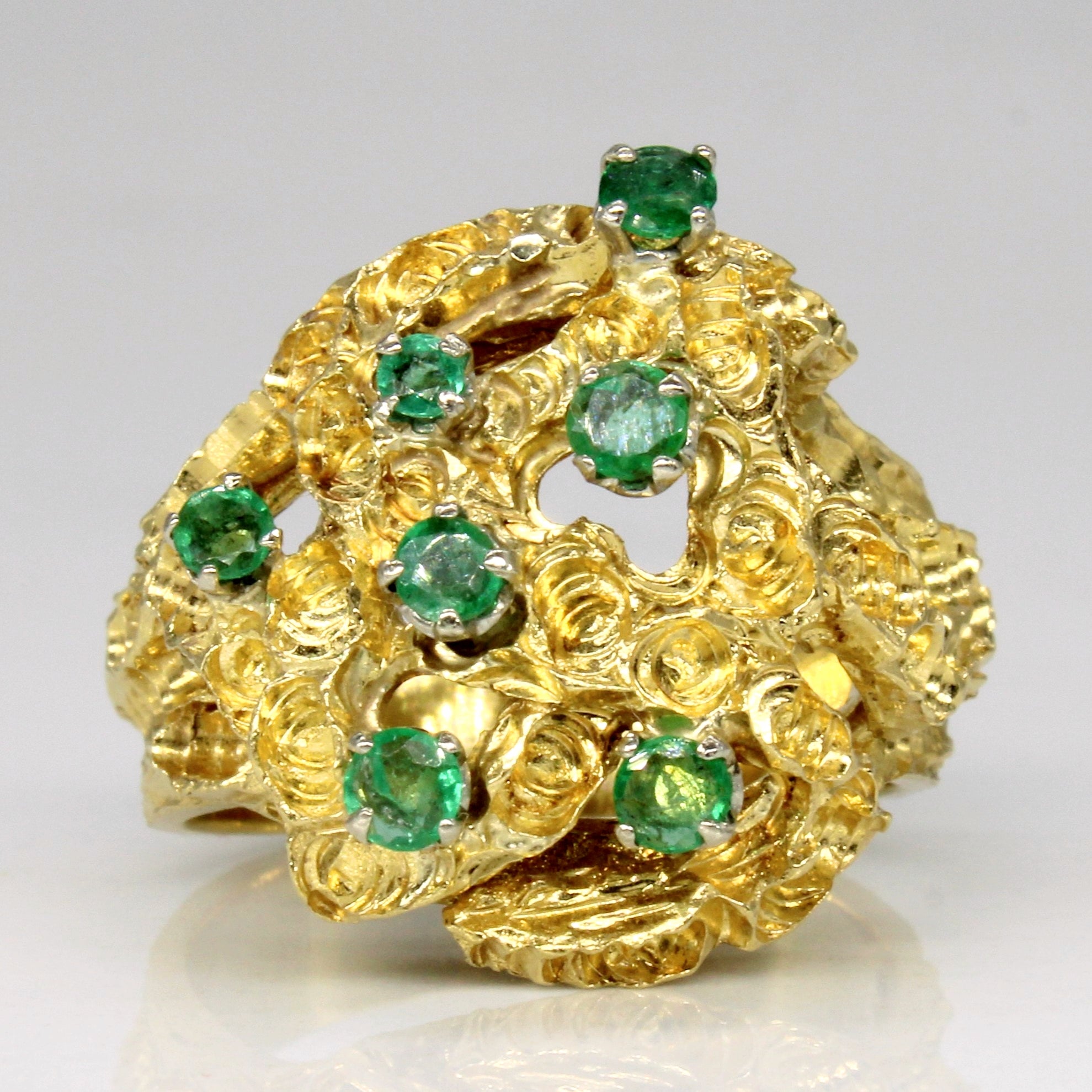Emerald Abstract Ring | 0.27ctw | SZ 5.75 |