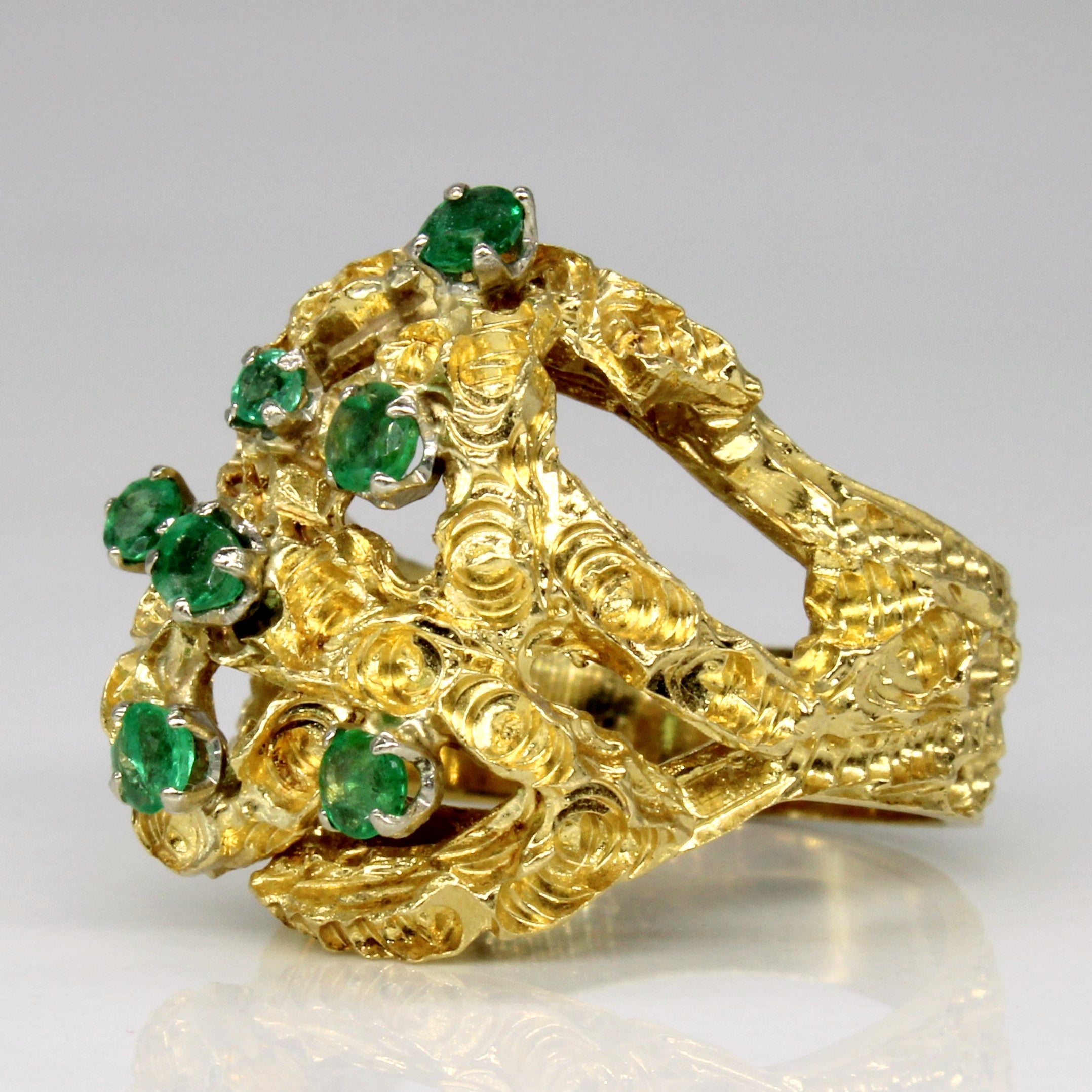 Emerald Abstract Ring | 0.27ctw | SZ 5.75 |