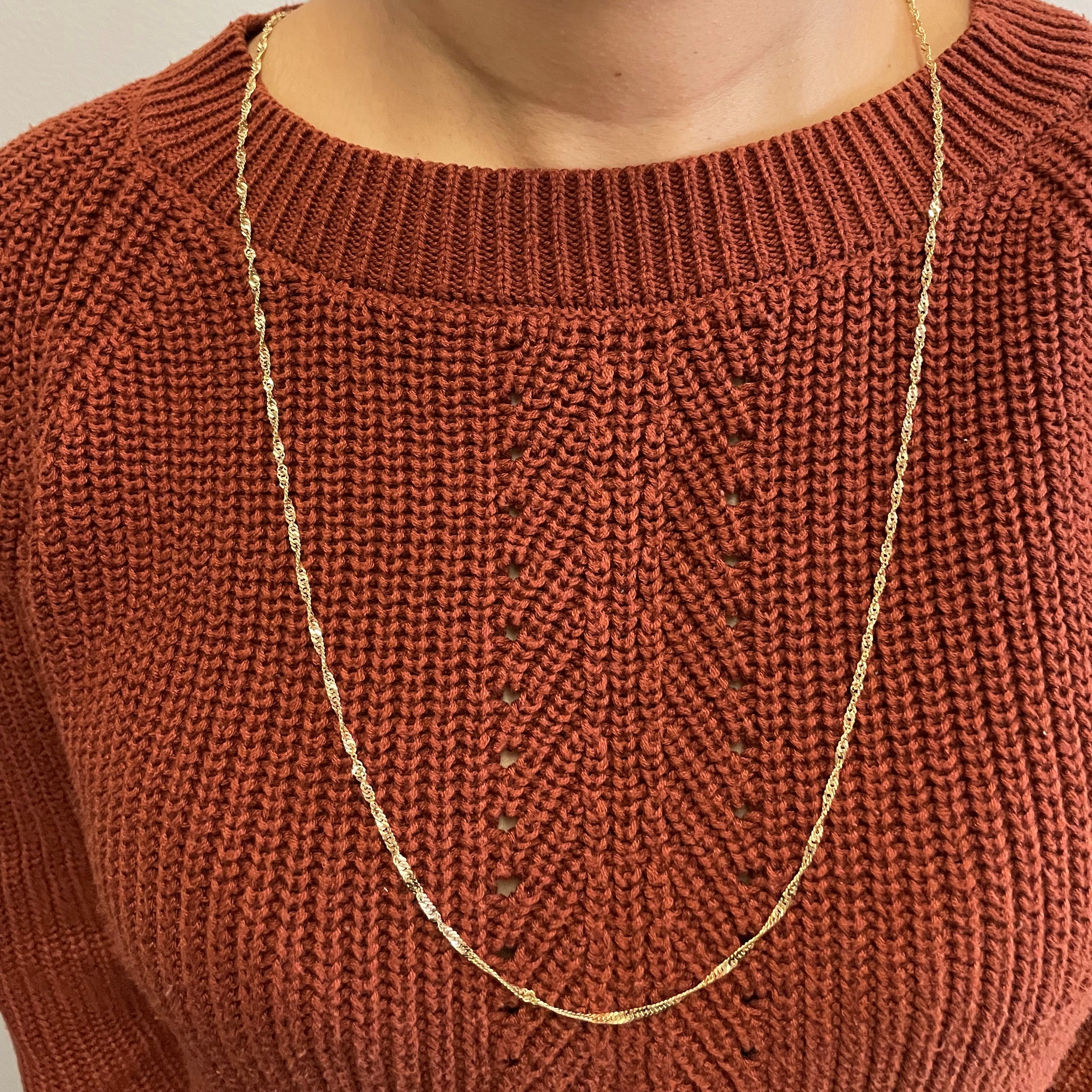 10k Yellow Gold Singapore Chain | 34" |