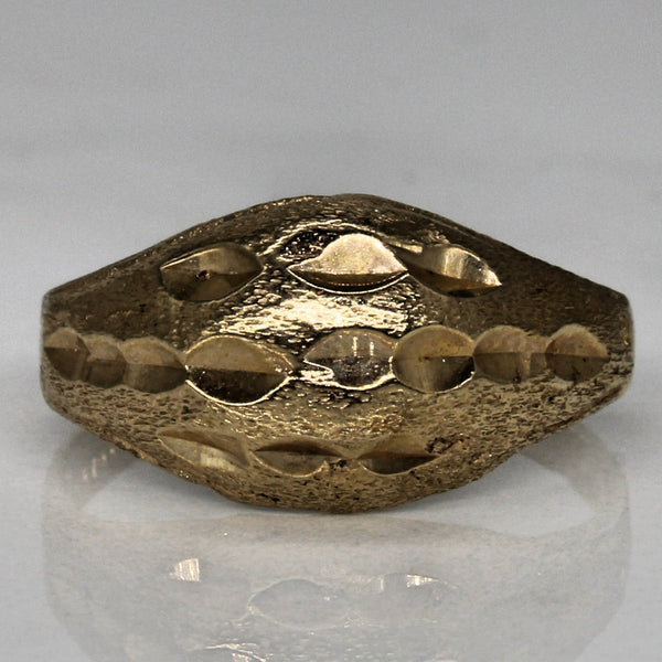10k Yellow Gold Textured Dome Ring | SZ 6 |