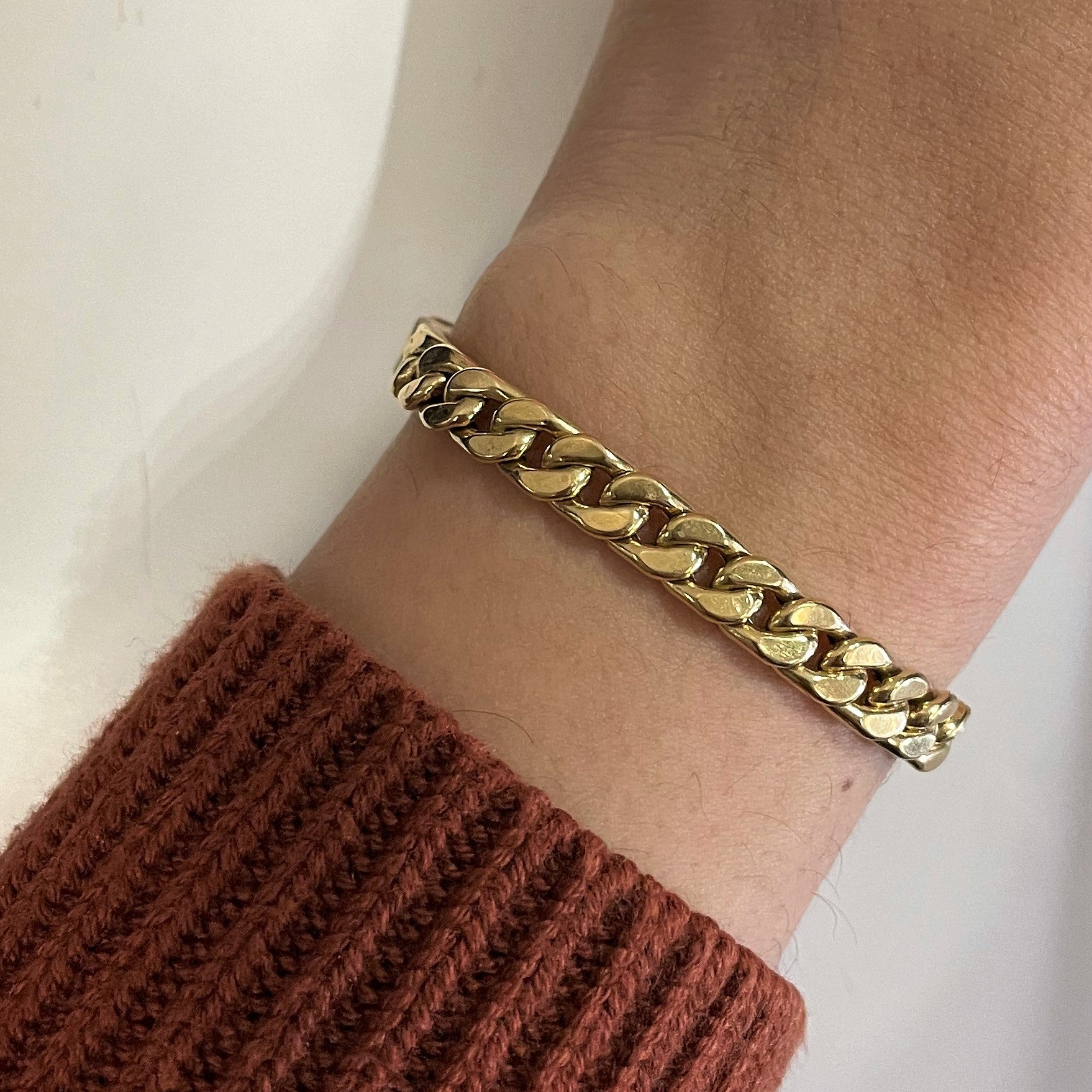 Bracelet à maillons gourmette en or jaune 18 carats | 17,8 cm |