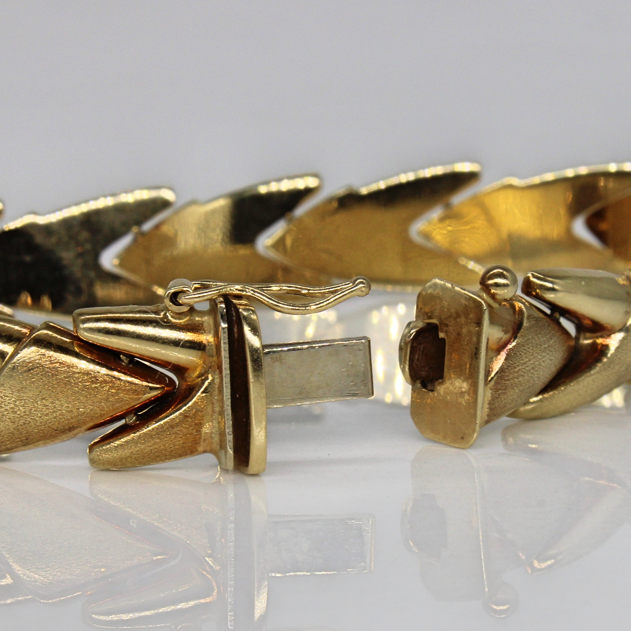 14k Yellow Gold Unique Link Bracelet | 7" |