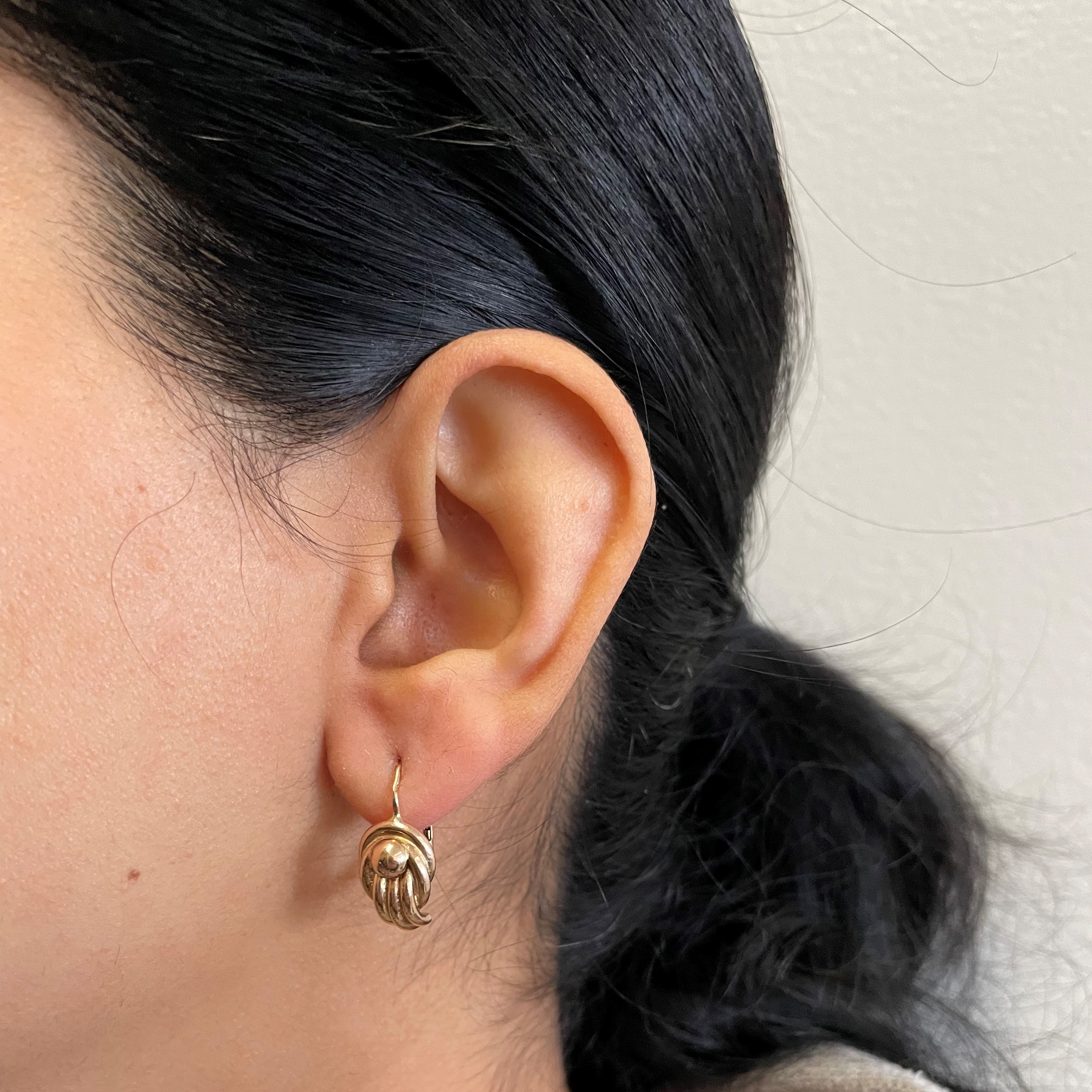 Textured Yellow Gold Earrings |
