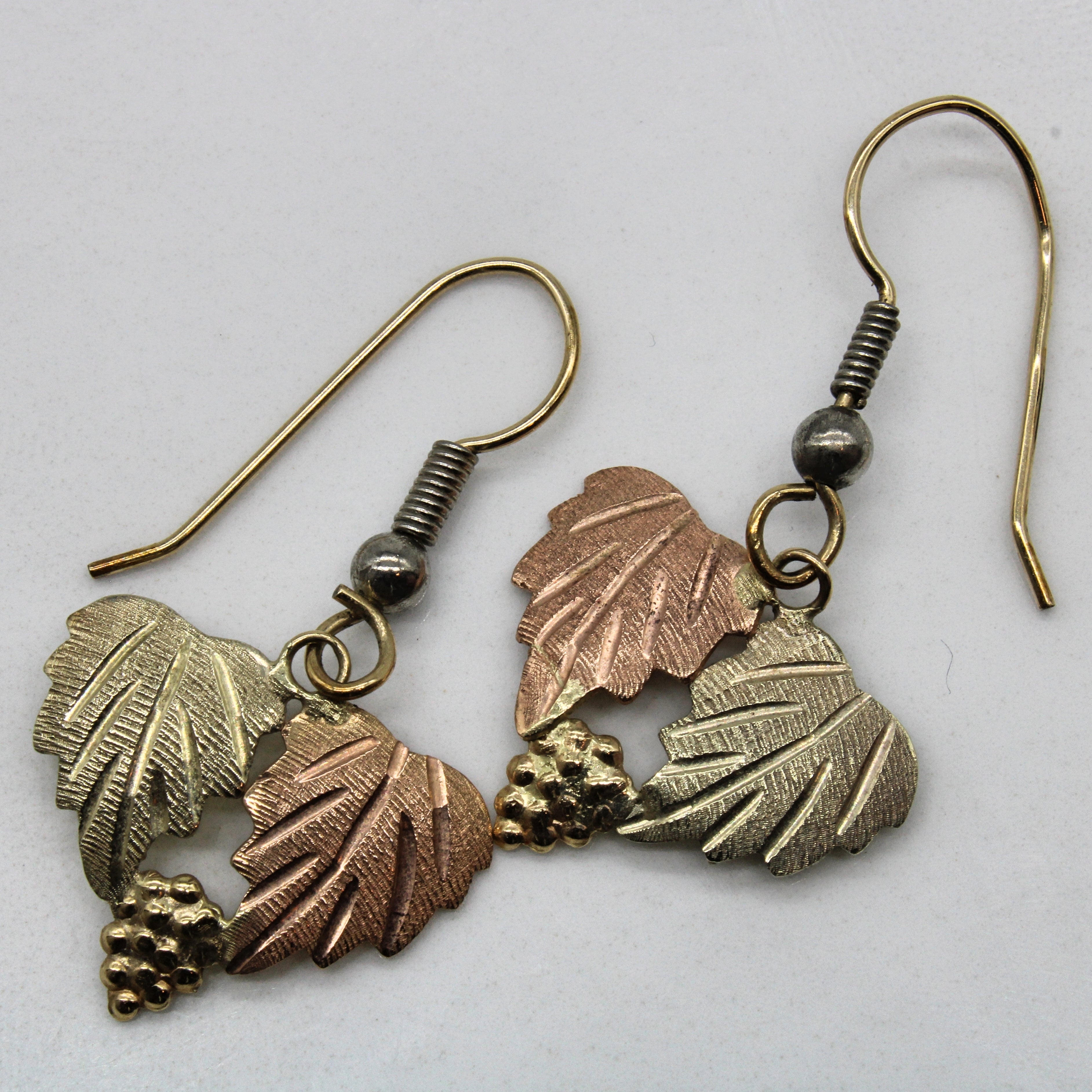 Two Tone Gold Leaf Earrings |