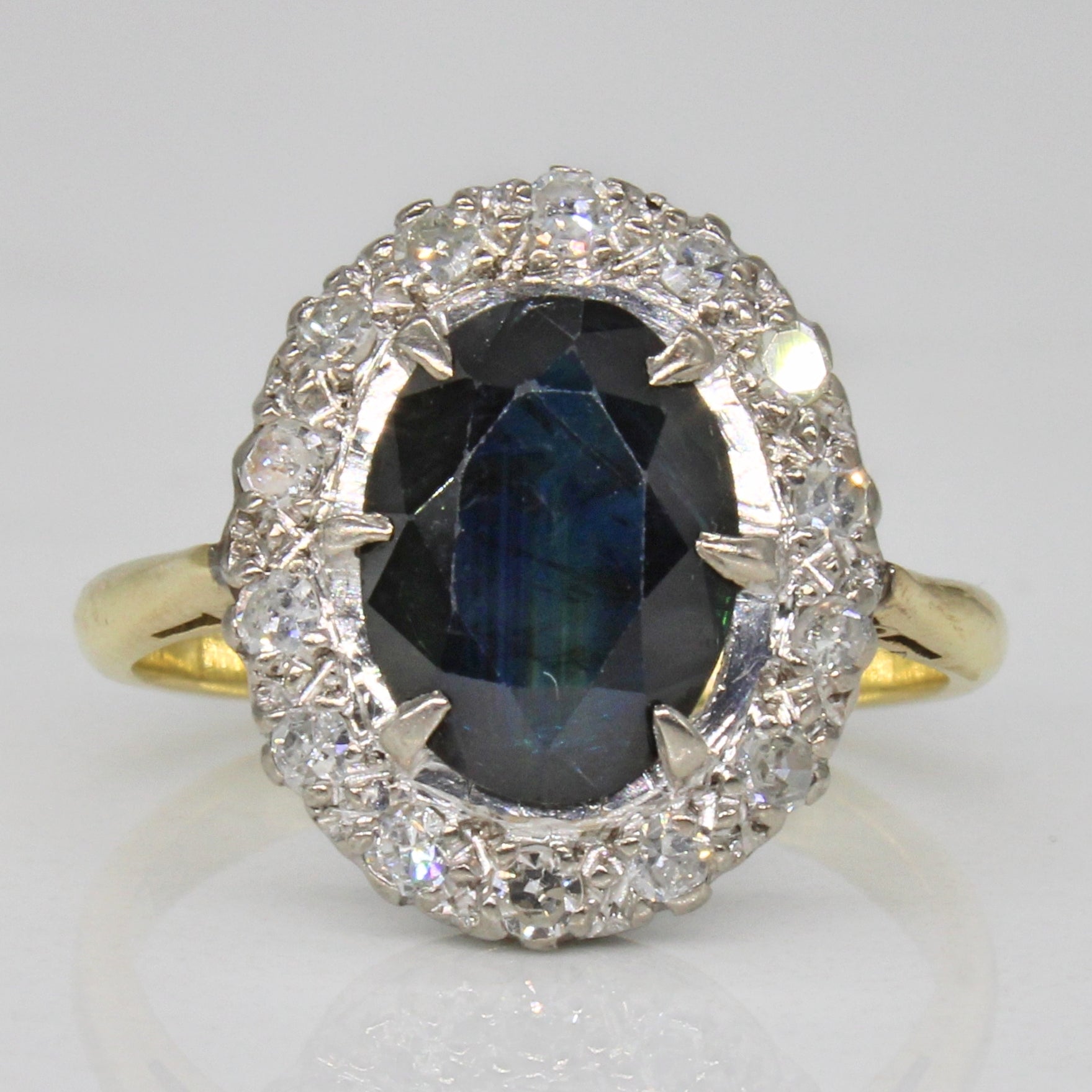 Bague de fiançailles saphir et diamants | 1,70 ct, 0,25 ct au total | Taille 5 |