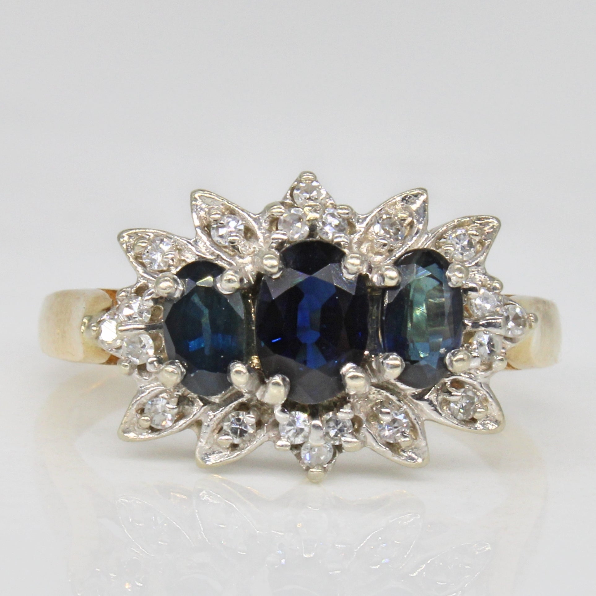 Sapphire & Diamond Cocktail Ring | 1.05ctw, 0.16ctw | SZ 7 |