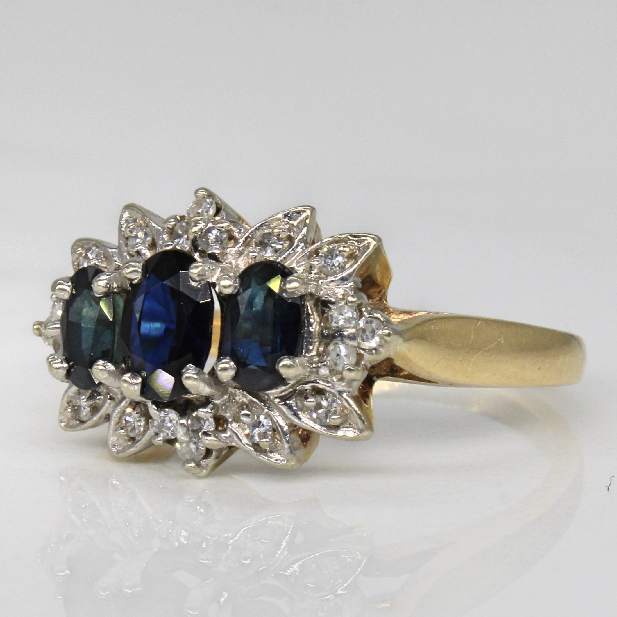 Sapphire & Diamond Cocktail Ring | 1.05ctw, 0.16ctw | SZ 7 |