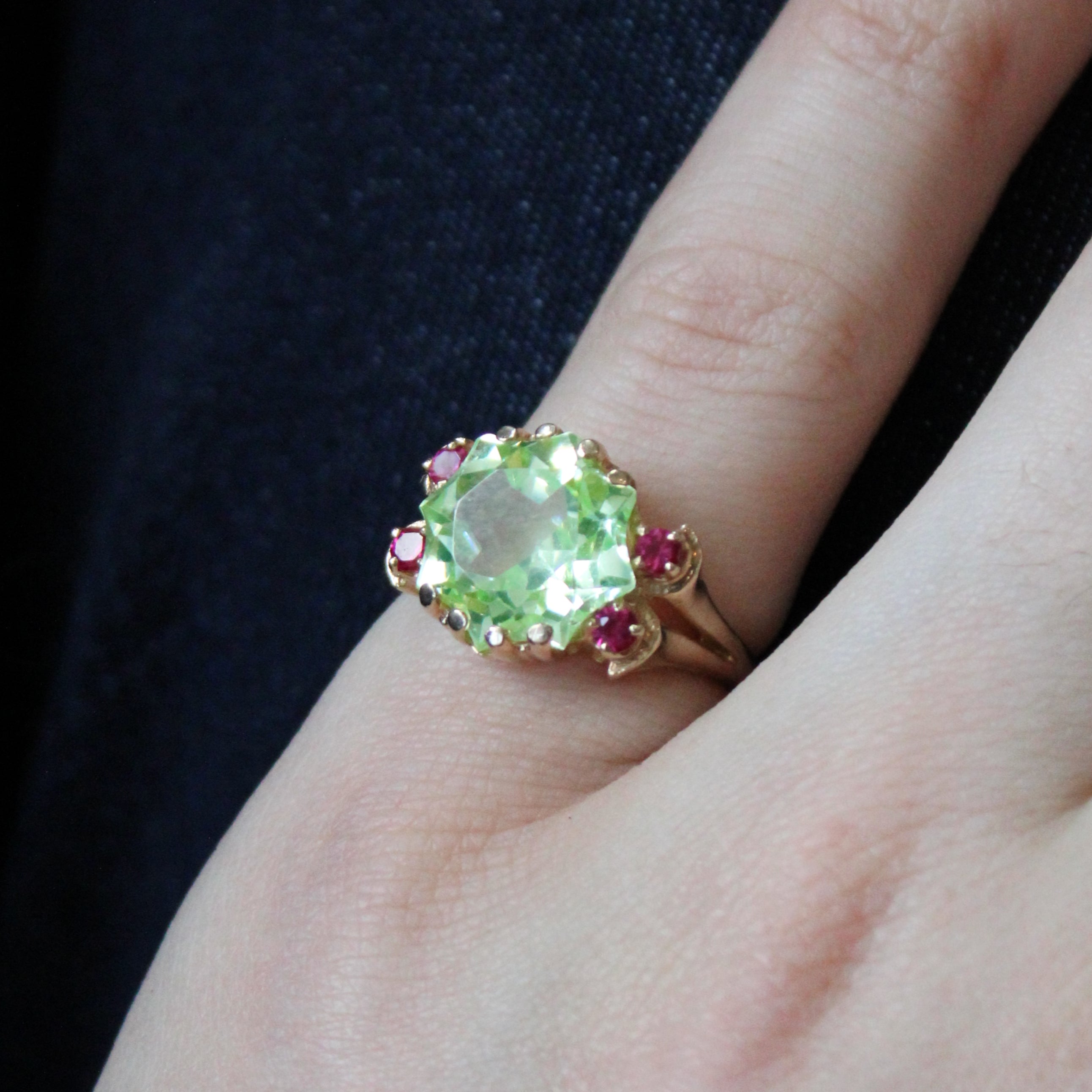 Synthetic Spinel & Synthetic Ruby Cocktail Ring | 5.50ct, 0.03ctw | SZ 6.25 |