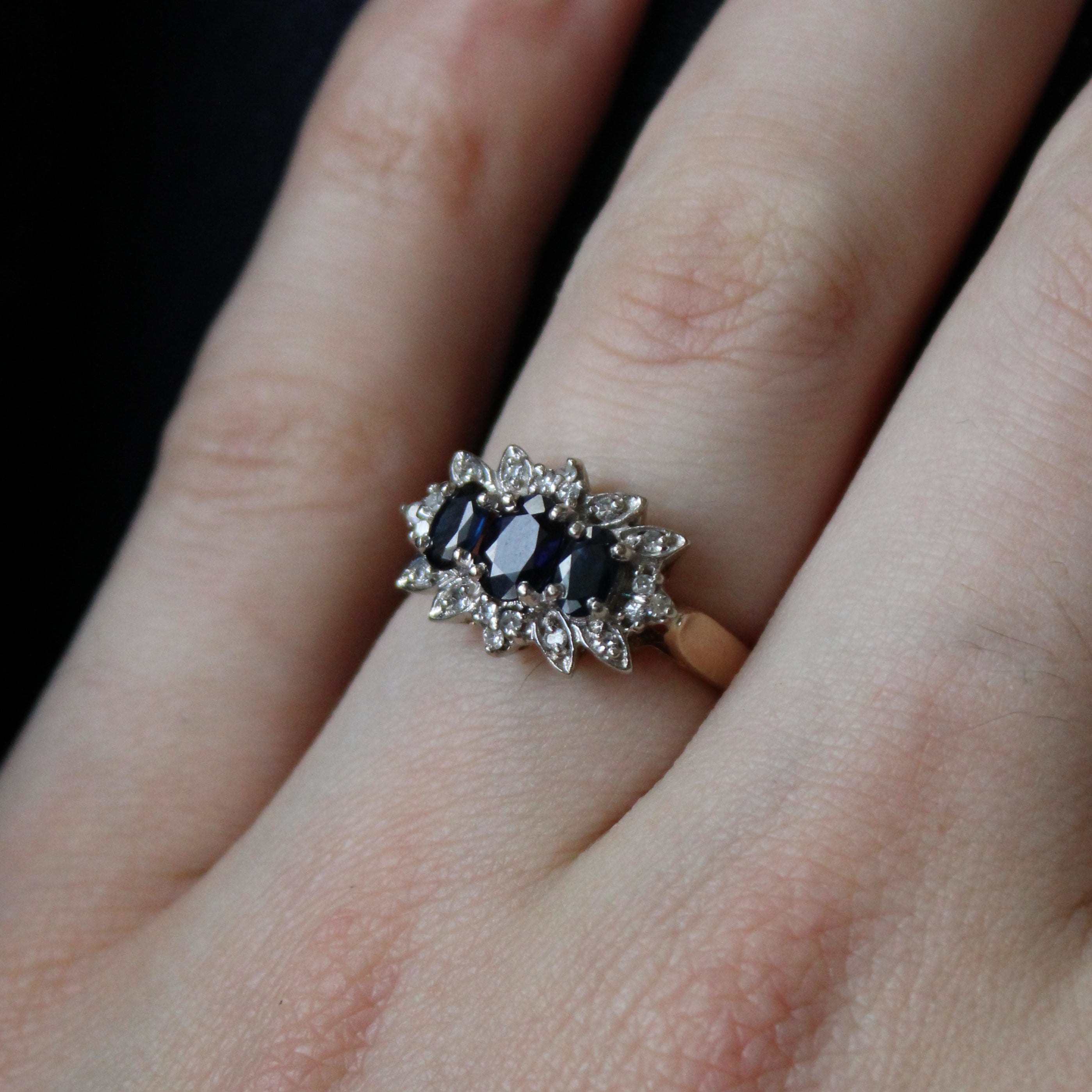 Sapphire & Diamond Cocktail Ring | 1.05ctw, 0.16ctw | SZ 7 |