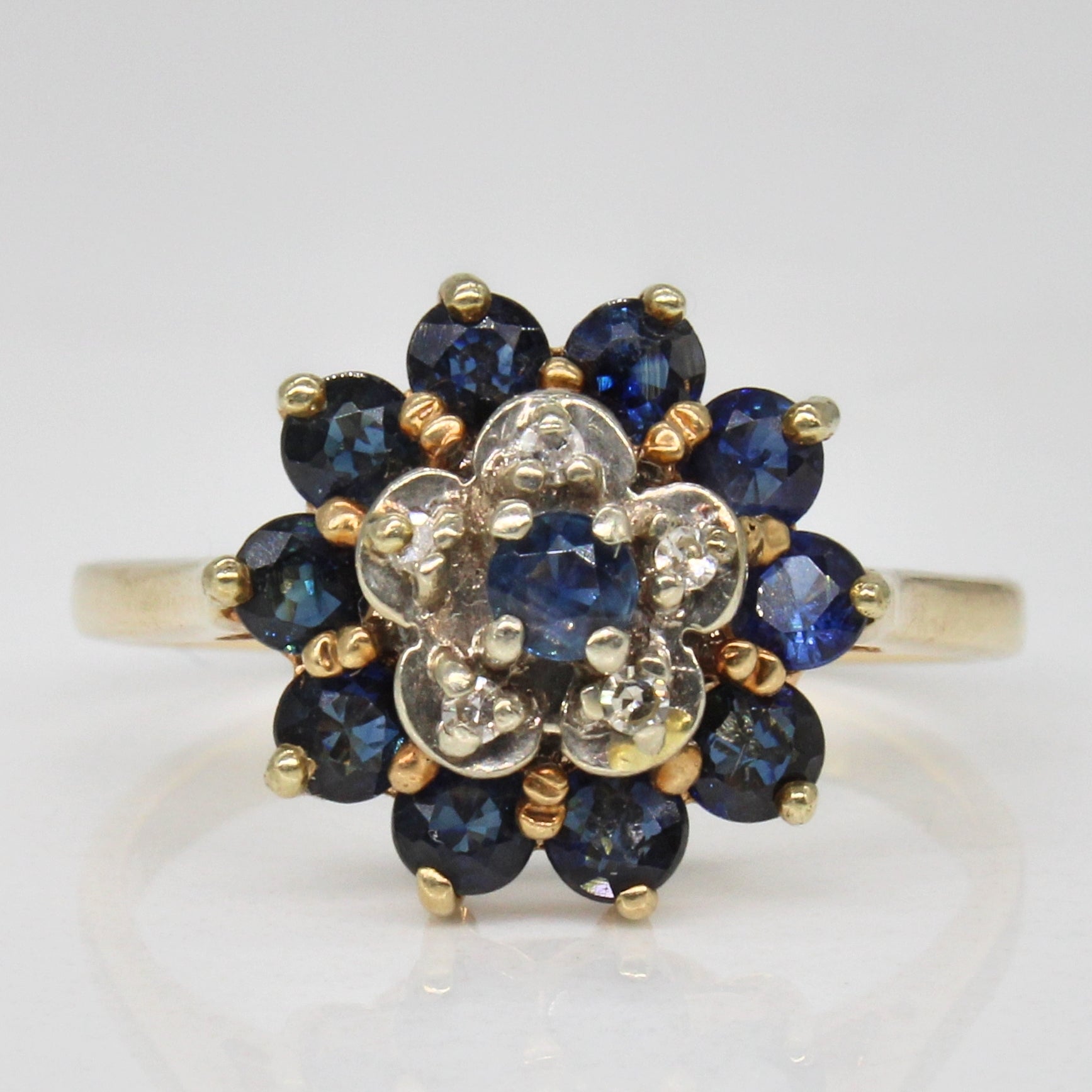 Sapphire & Diamond High Set Cocktail Ring | 0.75ctw, 0.03ctw | SZ 6.5 |