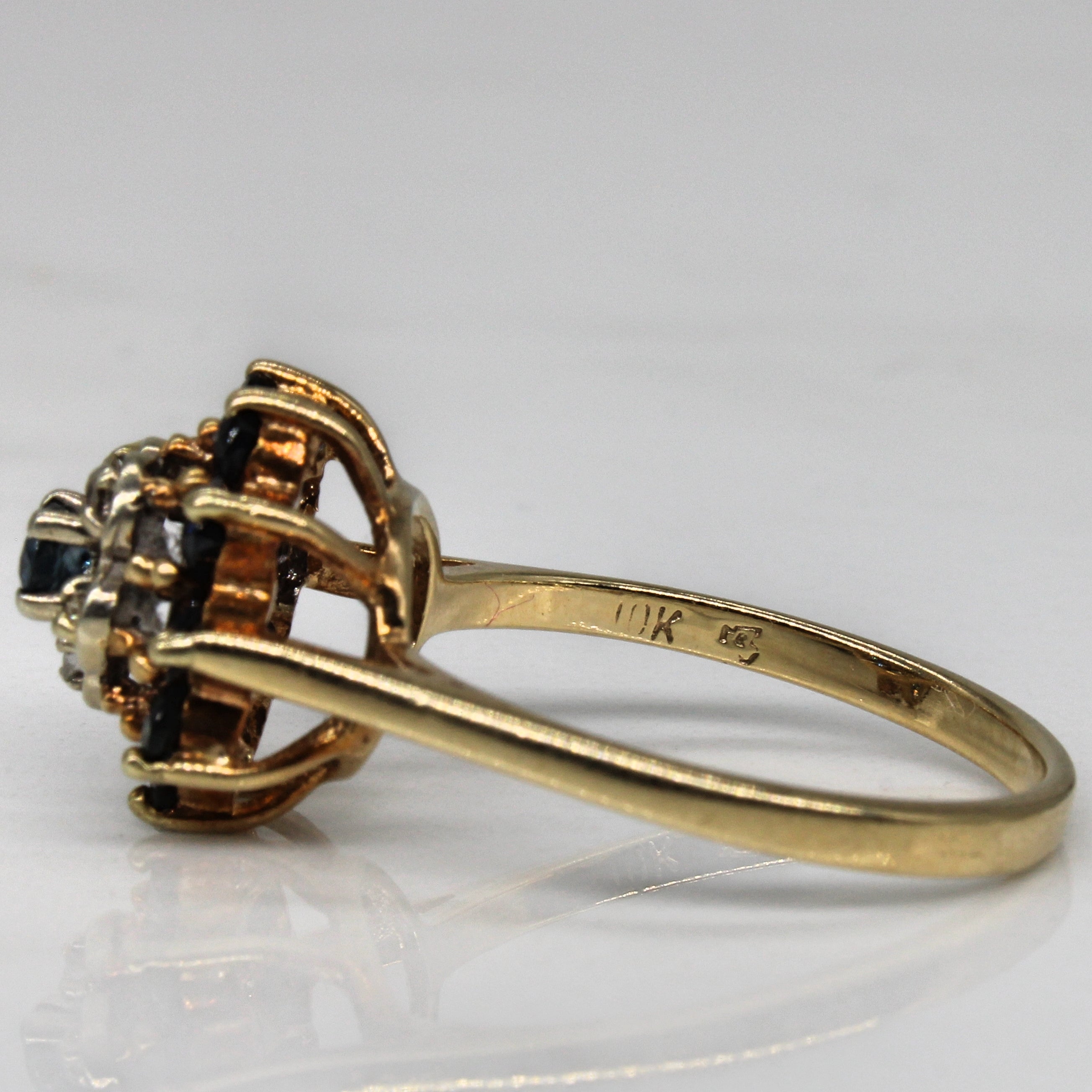 Sapphire & Diamond High Set Cocktail Ring | 0.75ctw, 0.03ctw | SZ 6.5 |