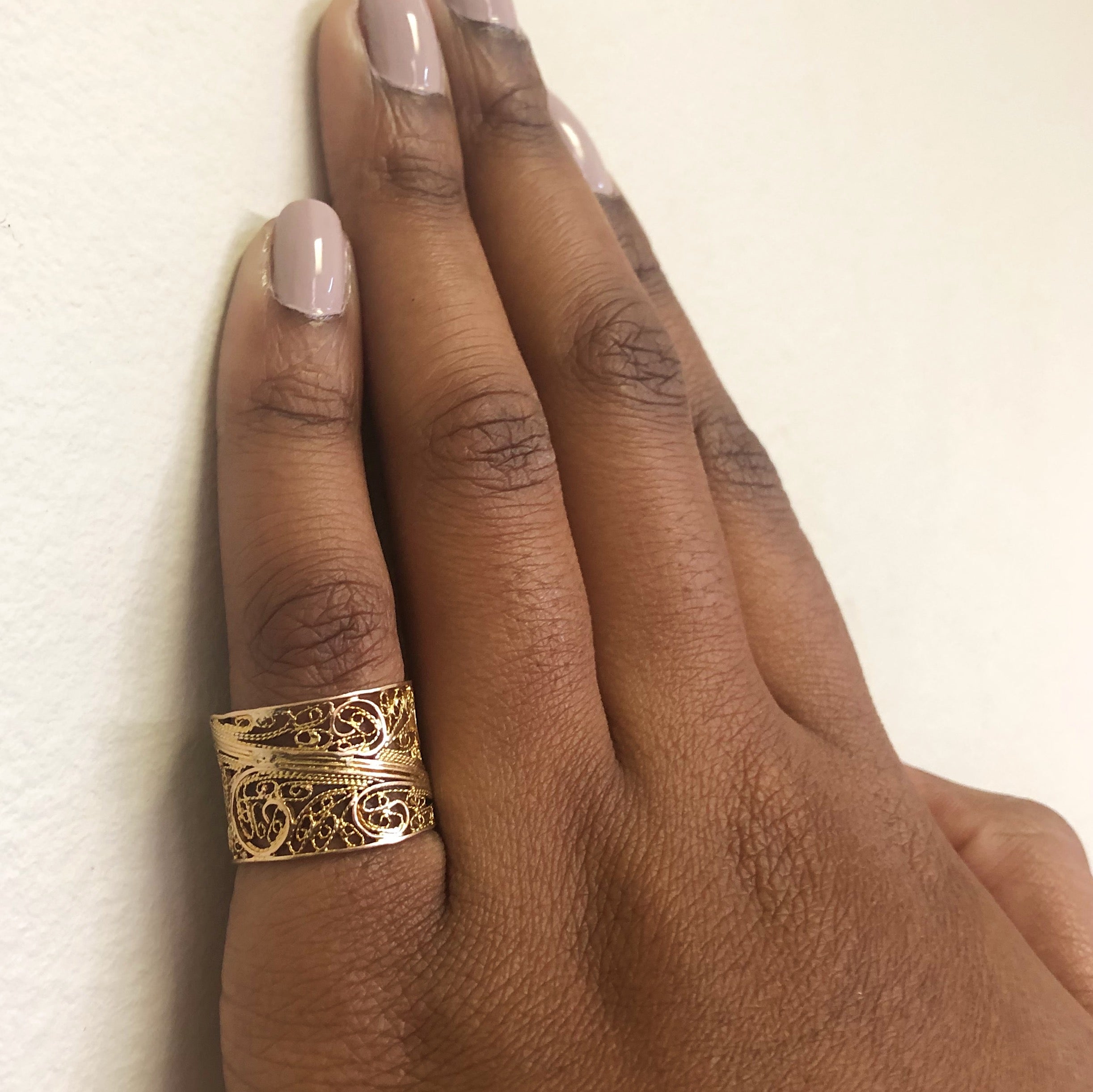 Yellow Gold Filigree Ring | SZ 7.5 |