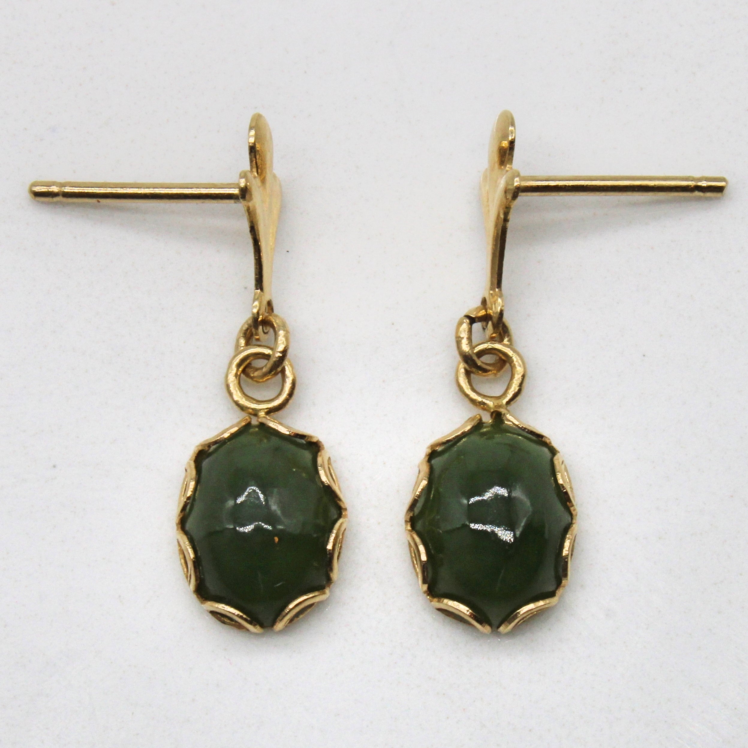 Boucles d'oreilles pendantes en néphrite | 1,50 ct |