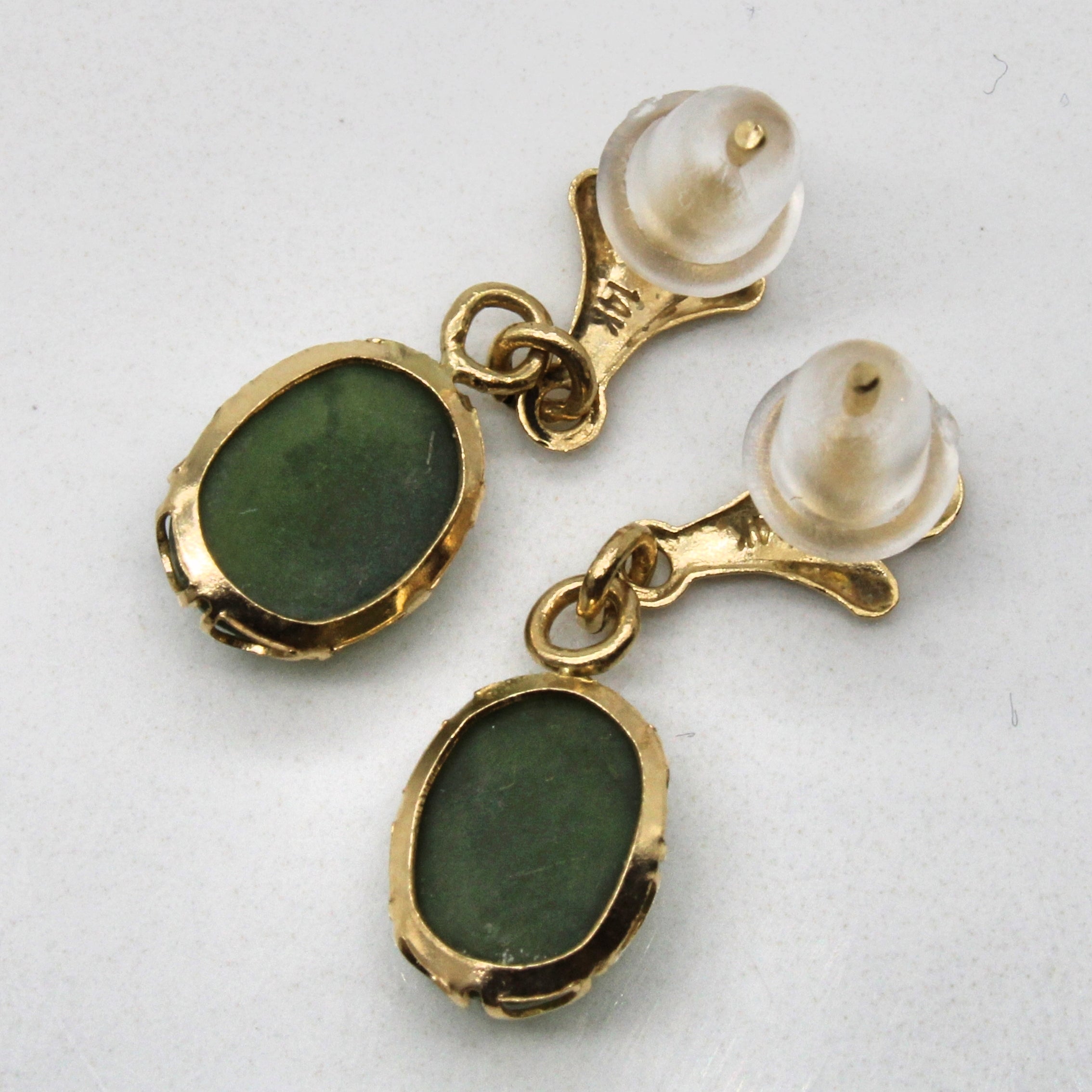 Boucles d'oreilles pendantes en néphrite | 1,50 ct |