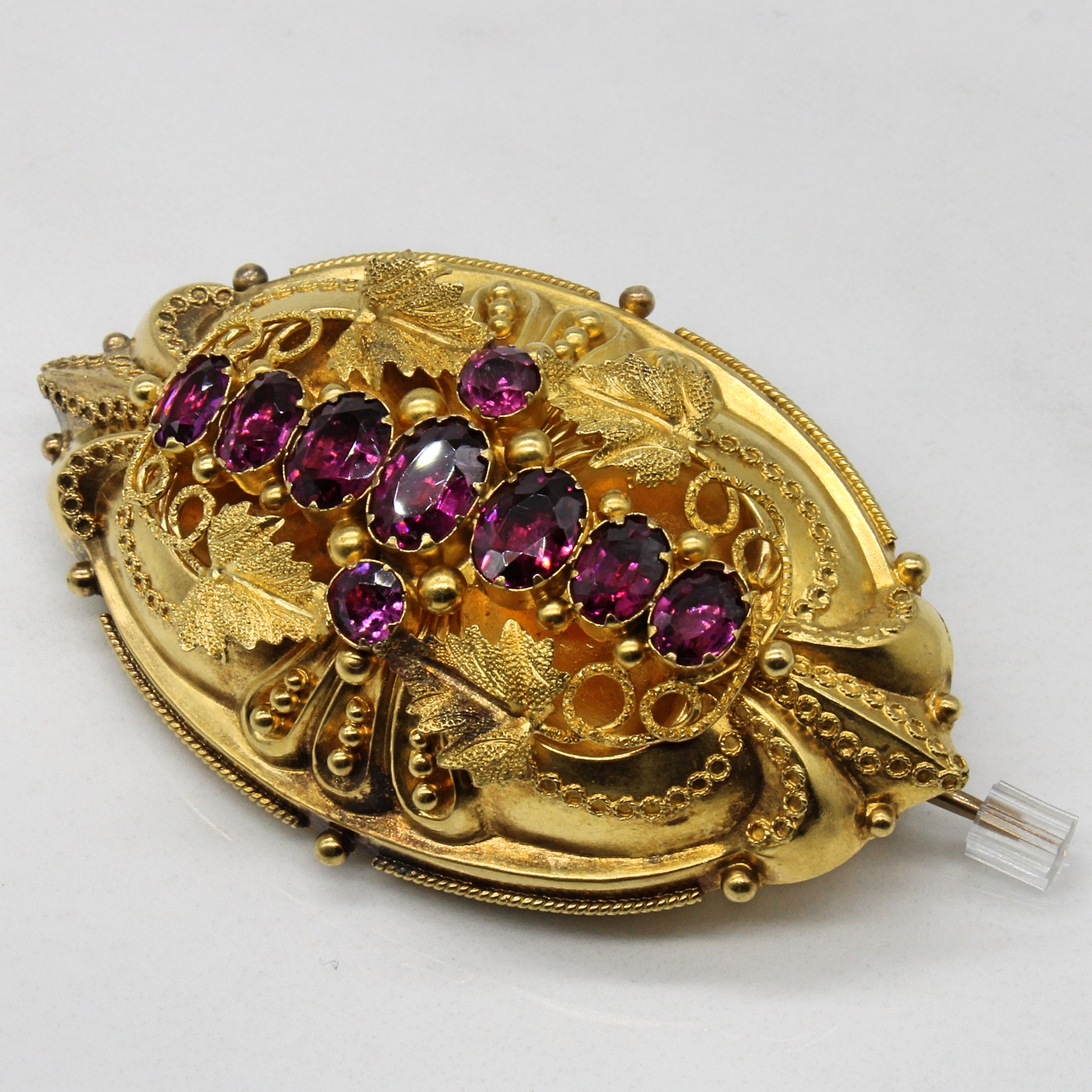 Victorian Era Garnet Brooch | 3.40ctw |