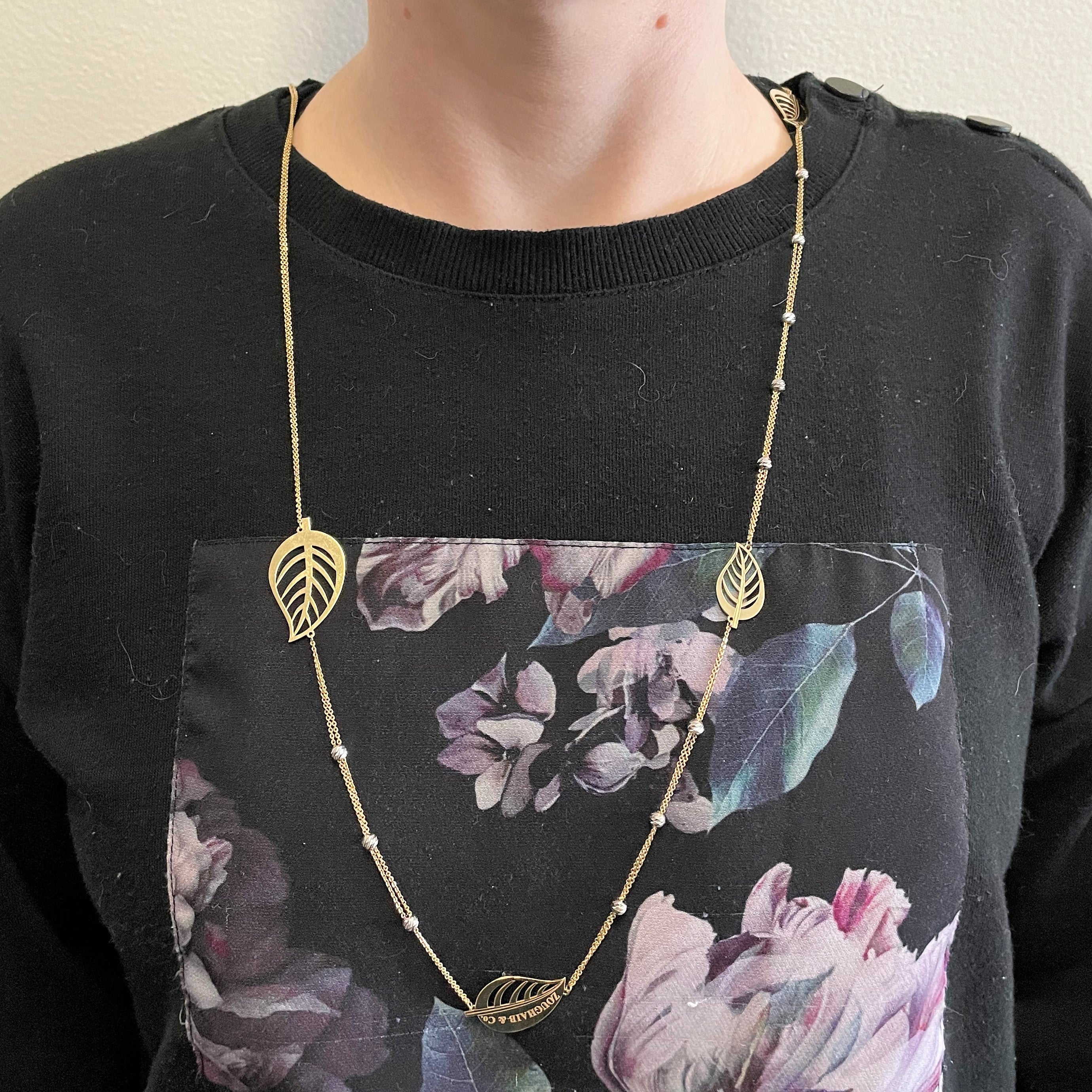 Zoughaib & Co. Leaf Design Long Necklace | 40" |