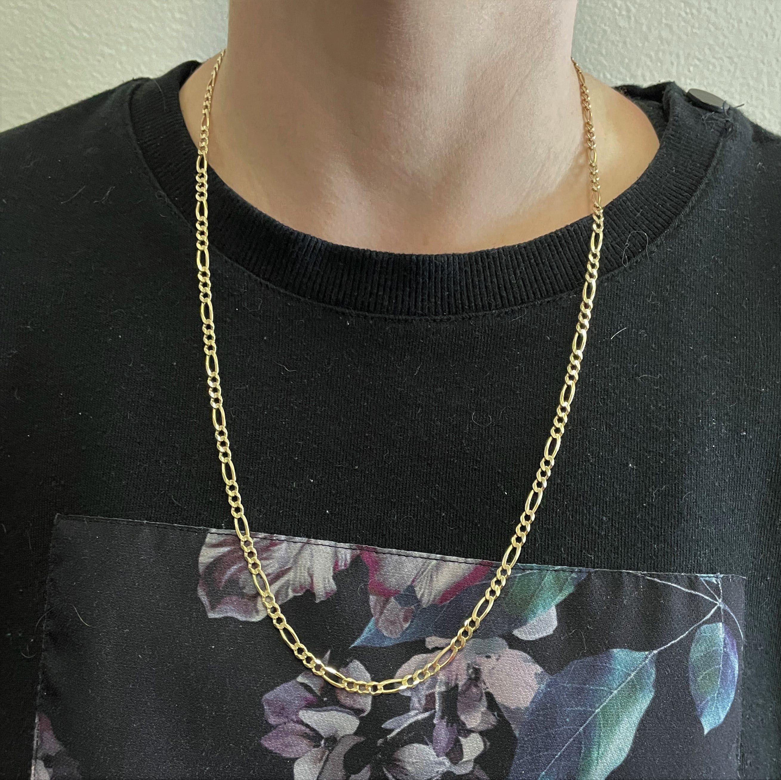 Figaro Link Gold Chain | 23"|
