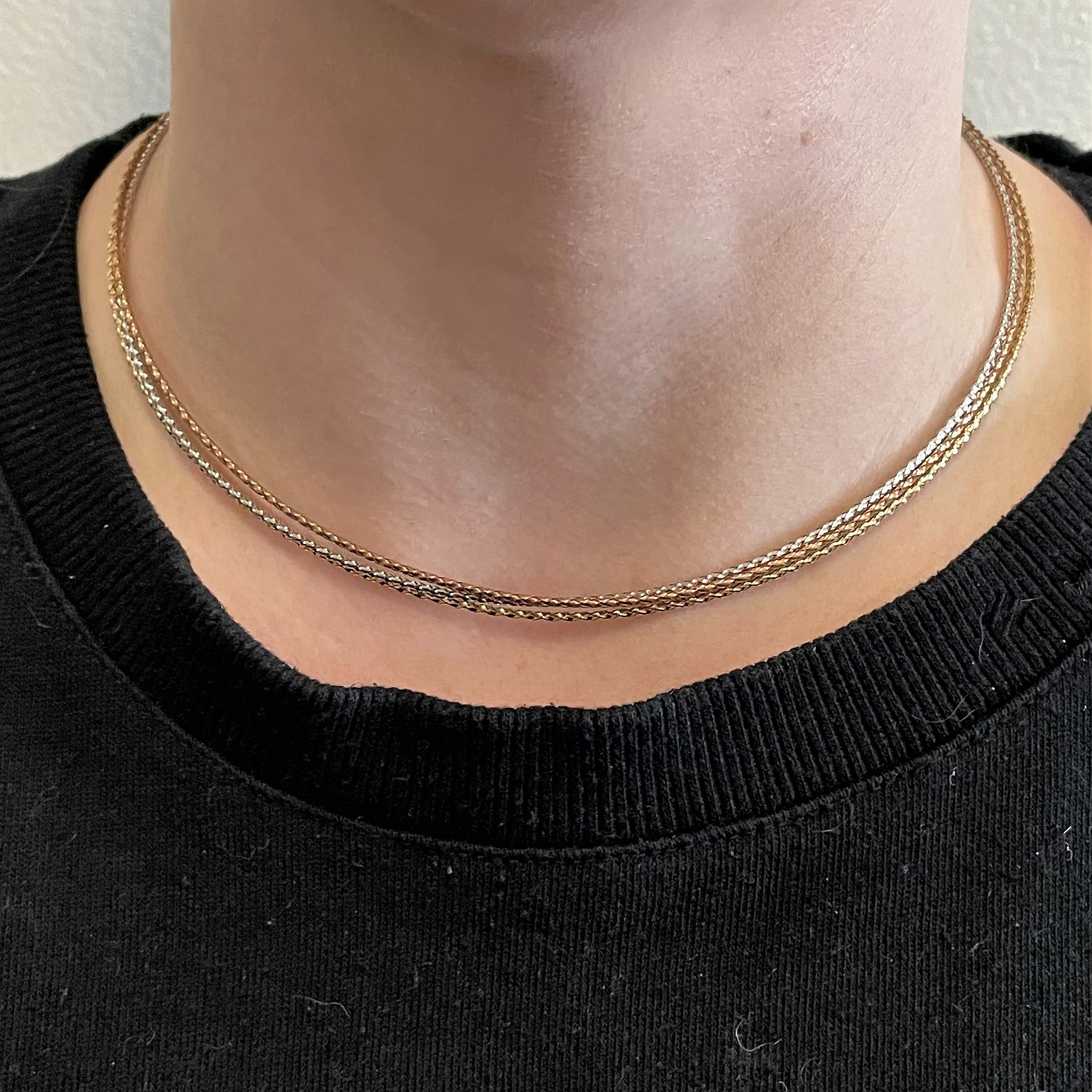 Tri Gold Multi Chain Choker | 15.5" |