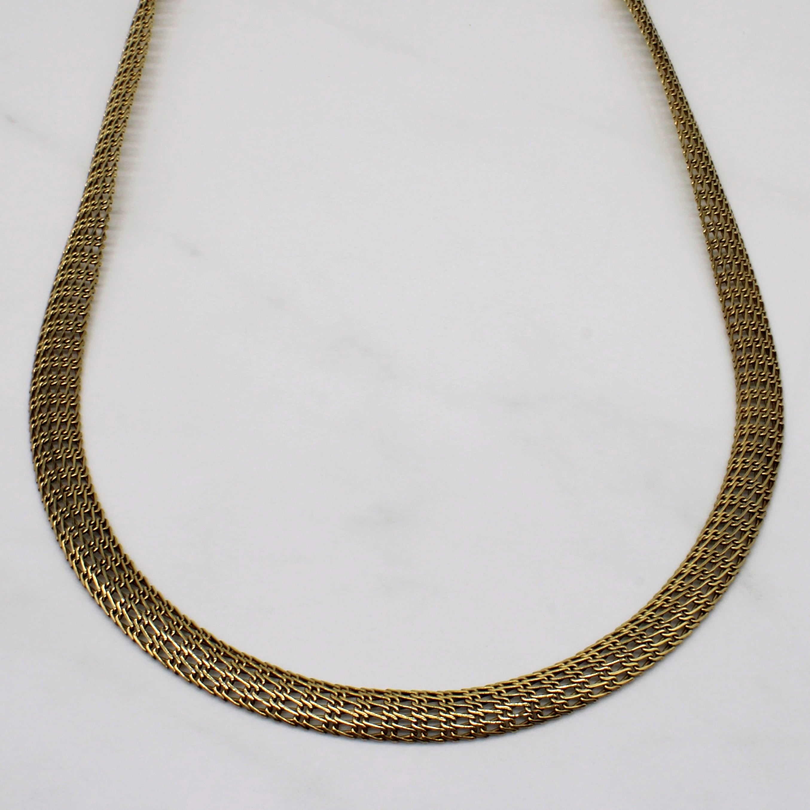 Woven Yellow Gold Necklace | 17" |