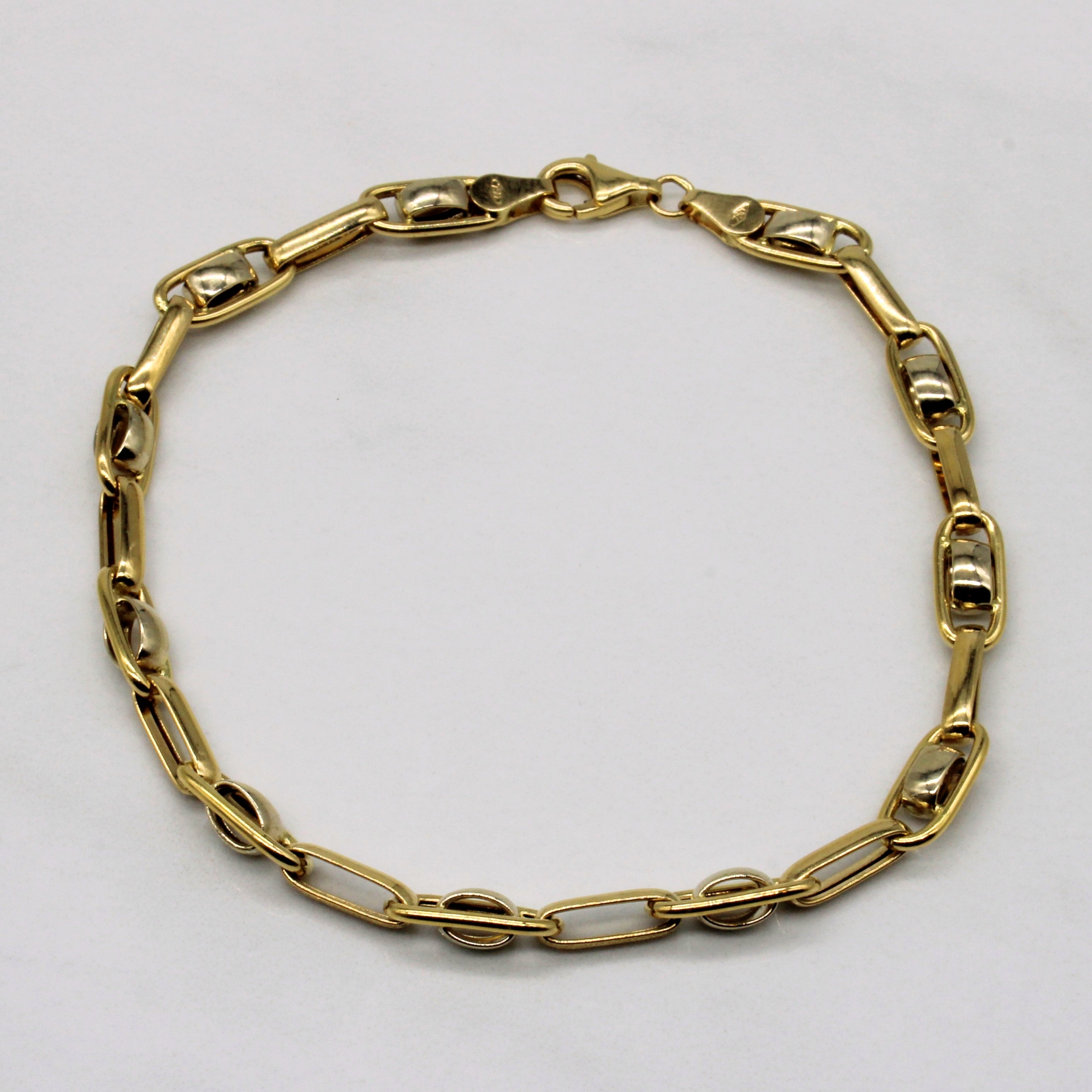 Bracelet à maillons allongés en or jaune | 8" |