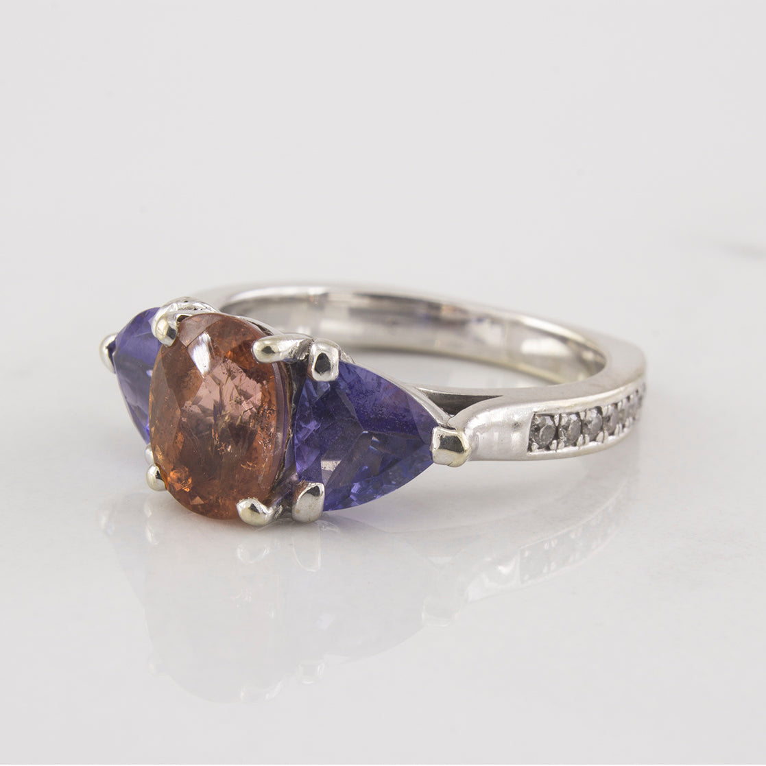 Custom Mix Gem Three Stone Ring | 0.21 ctw | SZ 7 |