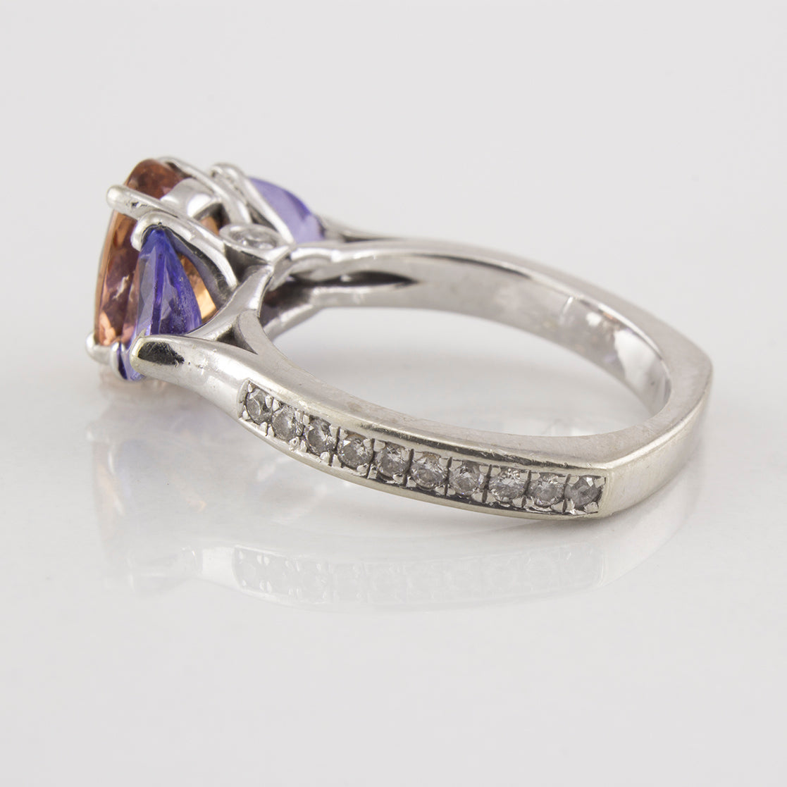 Custom Mix Gem Three Stone Ring | 0.21 ctw | SZ 7 |