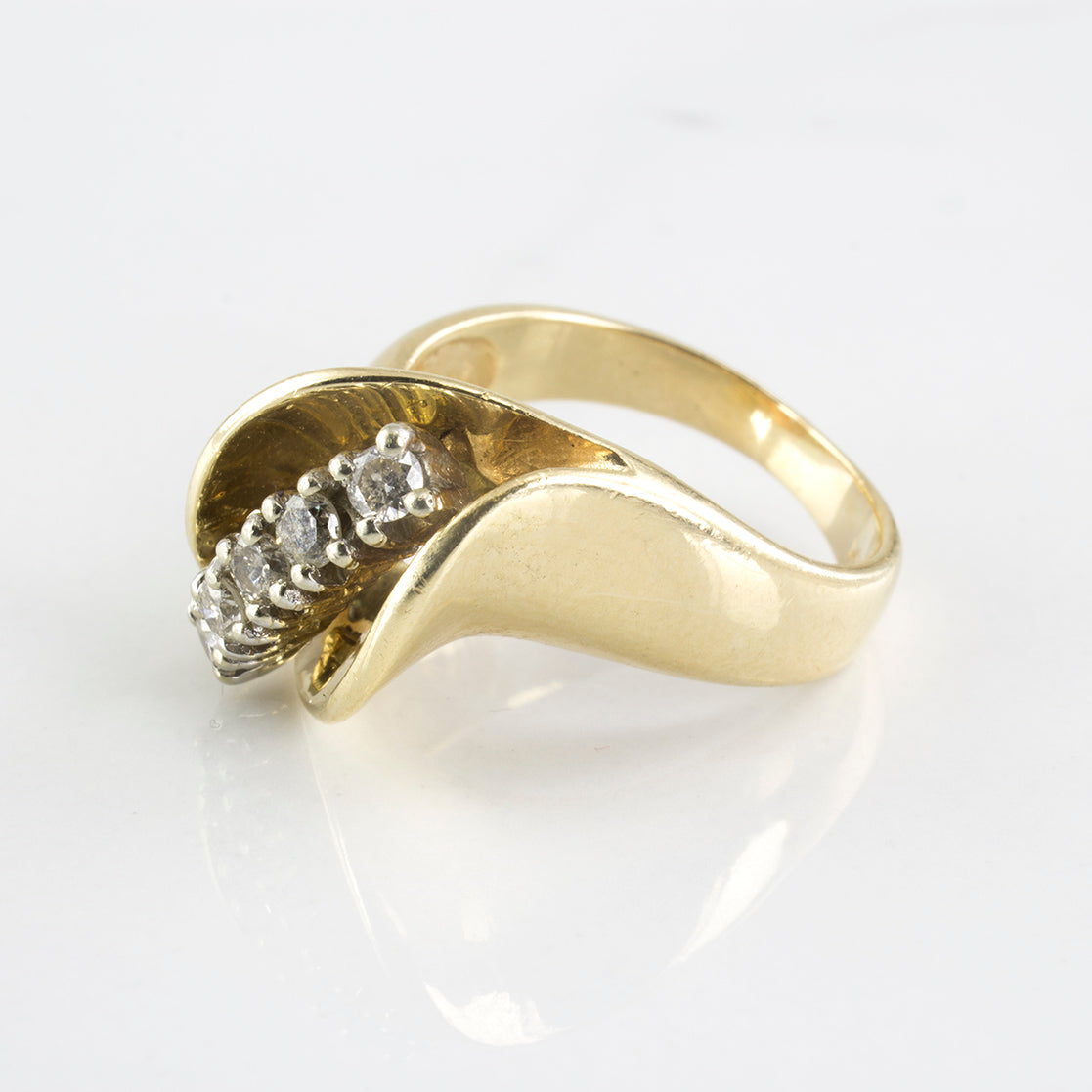 Lily Vintage Diamond Cocktail Ring | 0.20 ctw | SZ 5.75 |