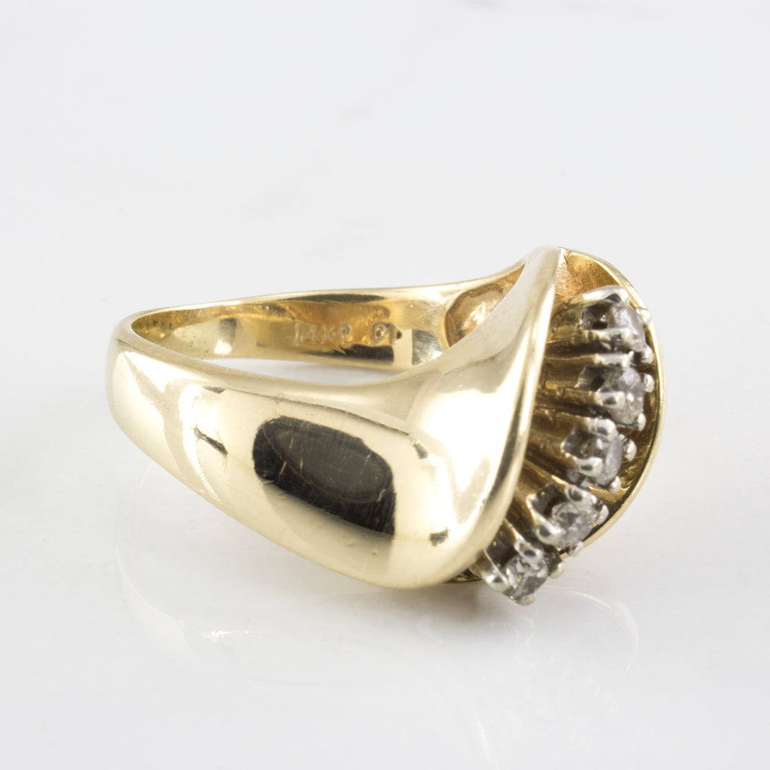 Lily Vintage Diamond Cocktail Ring | 0.20 ctw | SZ 5.75 |