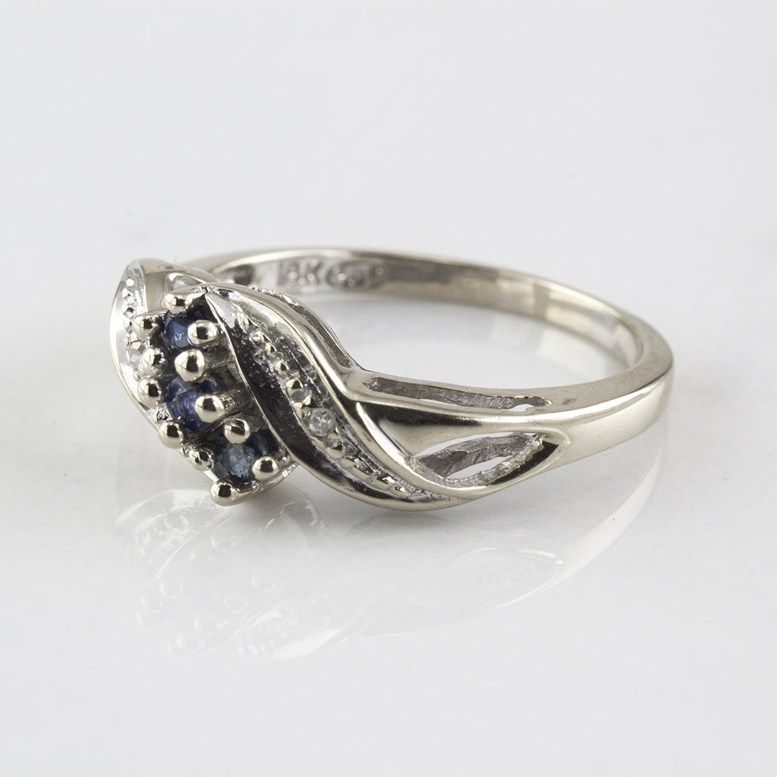 Diamond and Sapphire Bypass Ring | 0.11 ctw | SZ 5.5 |