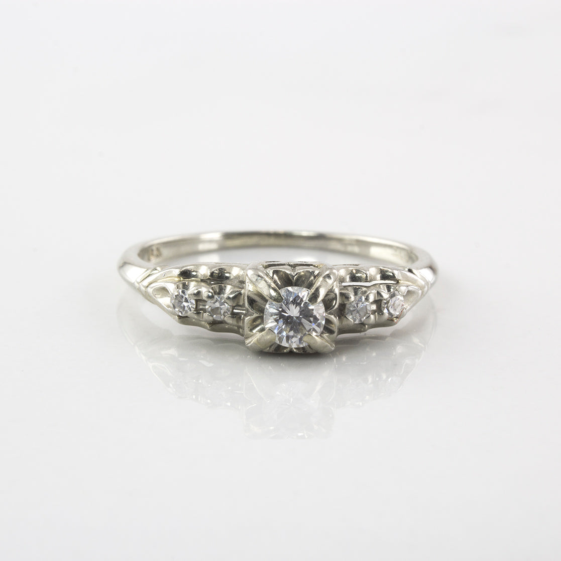 Art Deco Diamond Engagement Ring | 0.19 ctw | SZ 6.75 |
