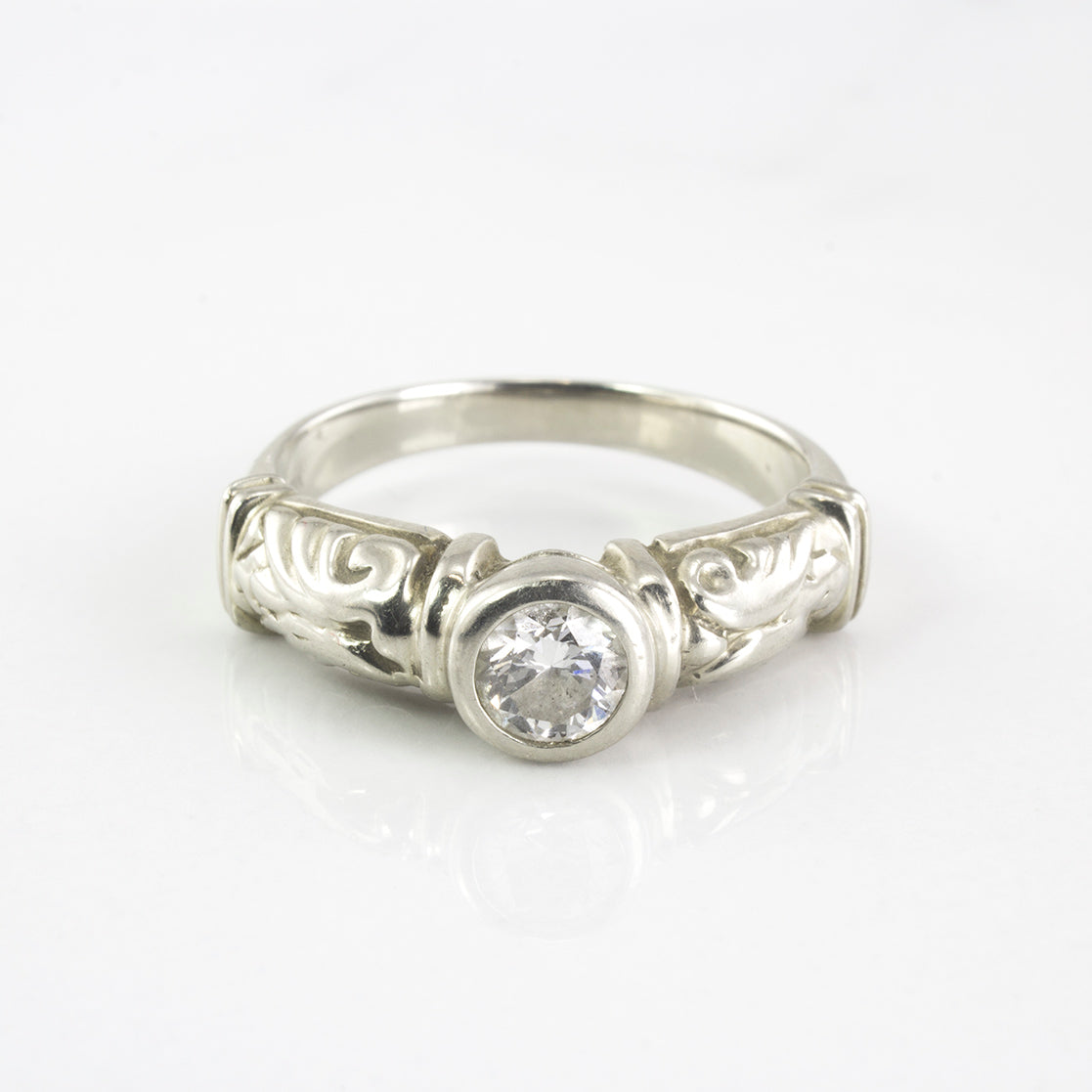 Bezel Set Solitaire Diamond Ring | 0.38 ct | SZ 4.75 |