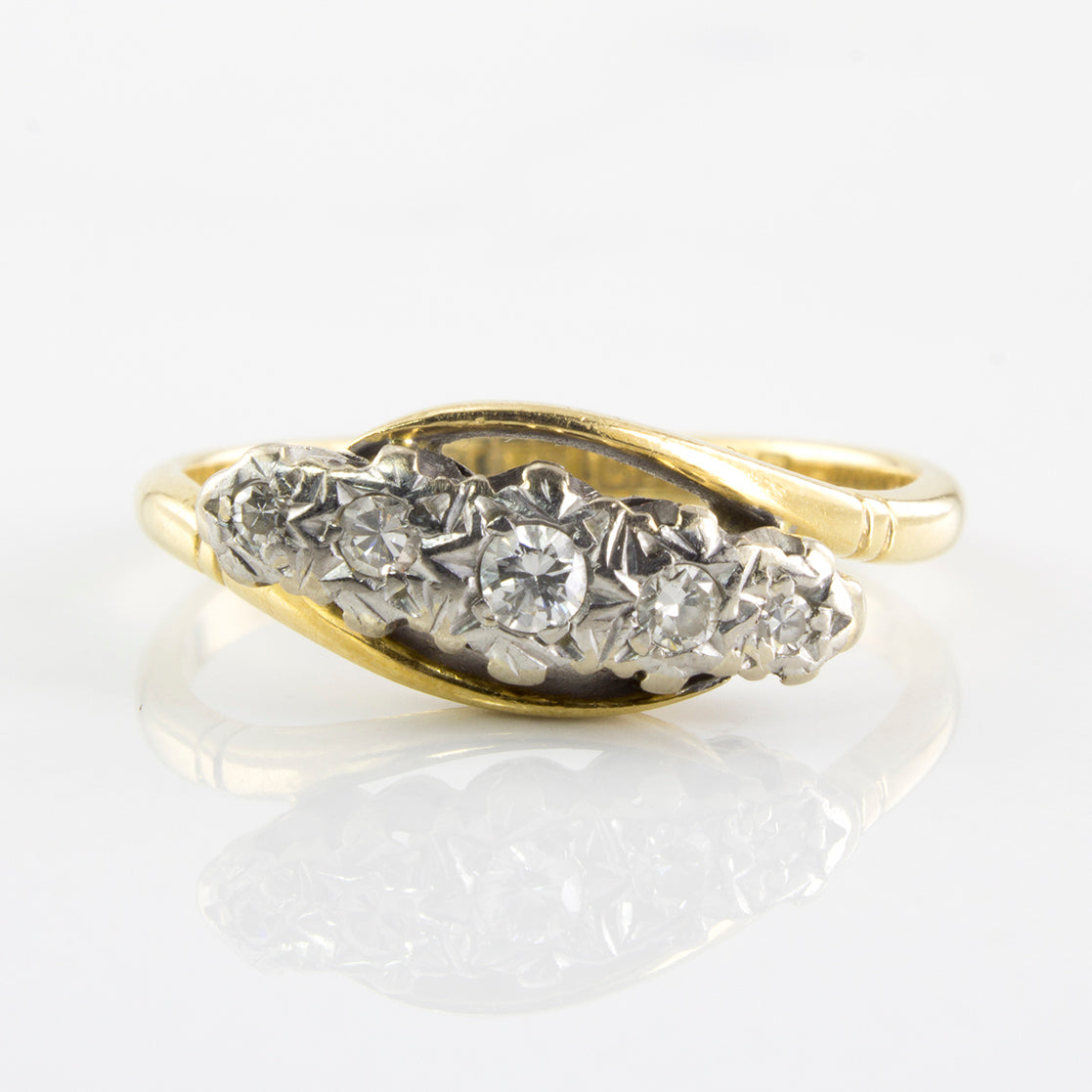 Edwardian Bypass Diamond Ring | 0.17 ctw | SZ 7.25 |