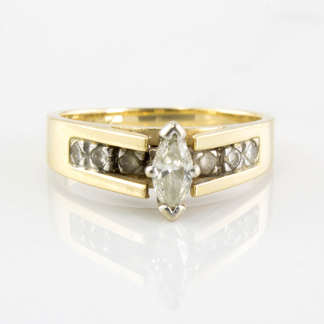 Bague solitaire en diamant marquise | 0,47 ct | Taille 5,75 |
