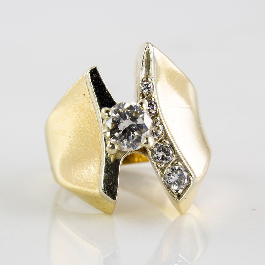 Wide Split Band Diamond Solitaire Ring | 0.45 ctw | SZ 3.75 |