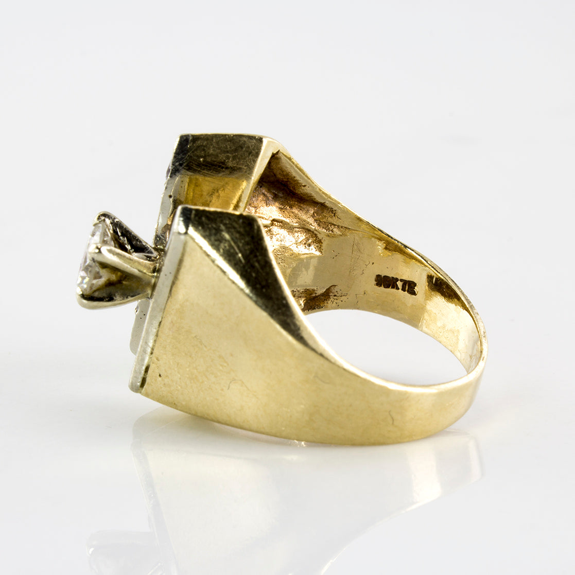 Wide Split Band Diamond Solitaire Ring | 0.45 ctw | SZ 3.75 |