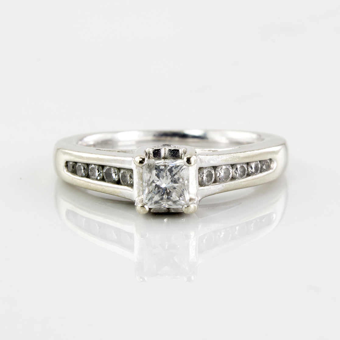 Princess Cut Solitaire Diamond Ring | 0.46 ctw | SZ 4 |
